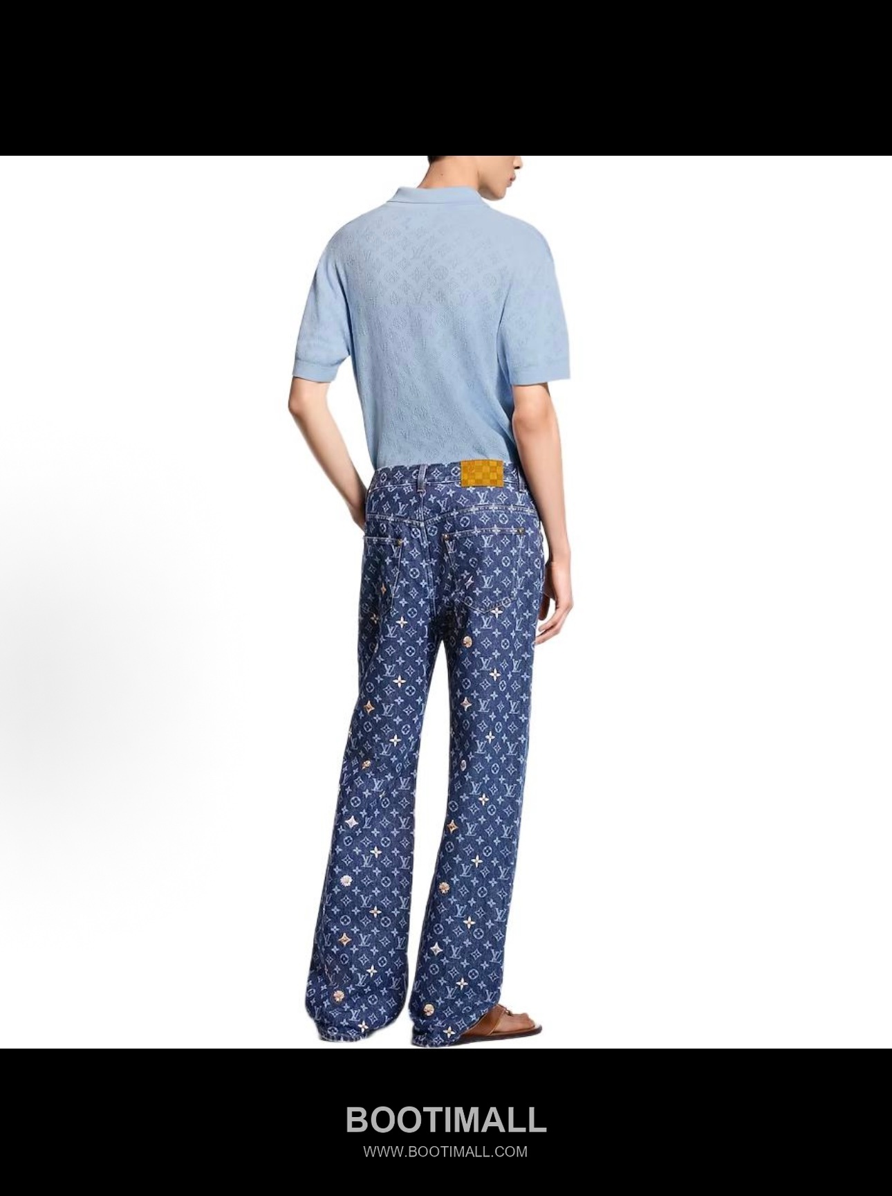 Louis Vuitton Monogram Mesh Polo Cotton Tencel Blend Lavender Blue Short Sleeve Knit 루이비통 모노그램 메쉬 폴로 코튼 텐셀 블렌드 라벤더 블루 반소매 니트 6