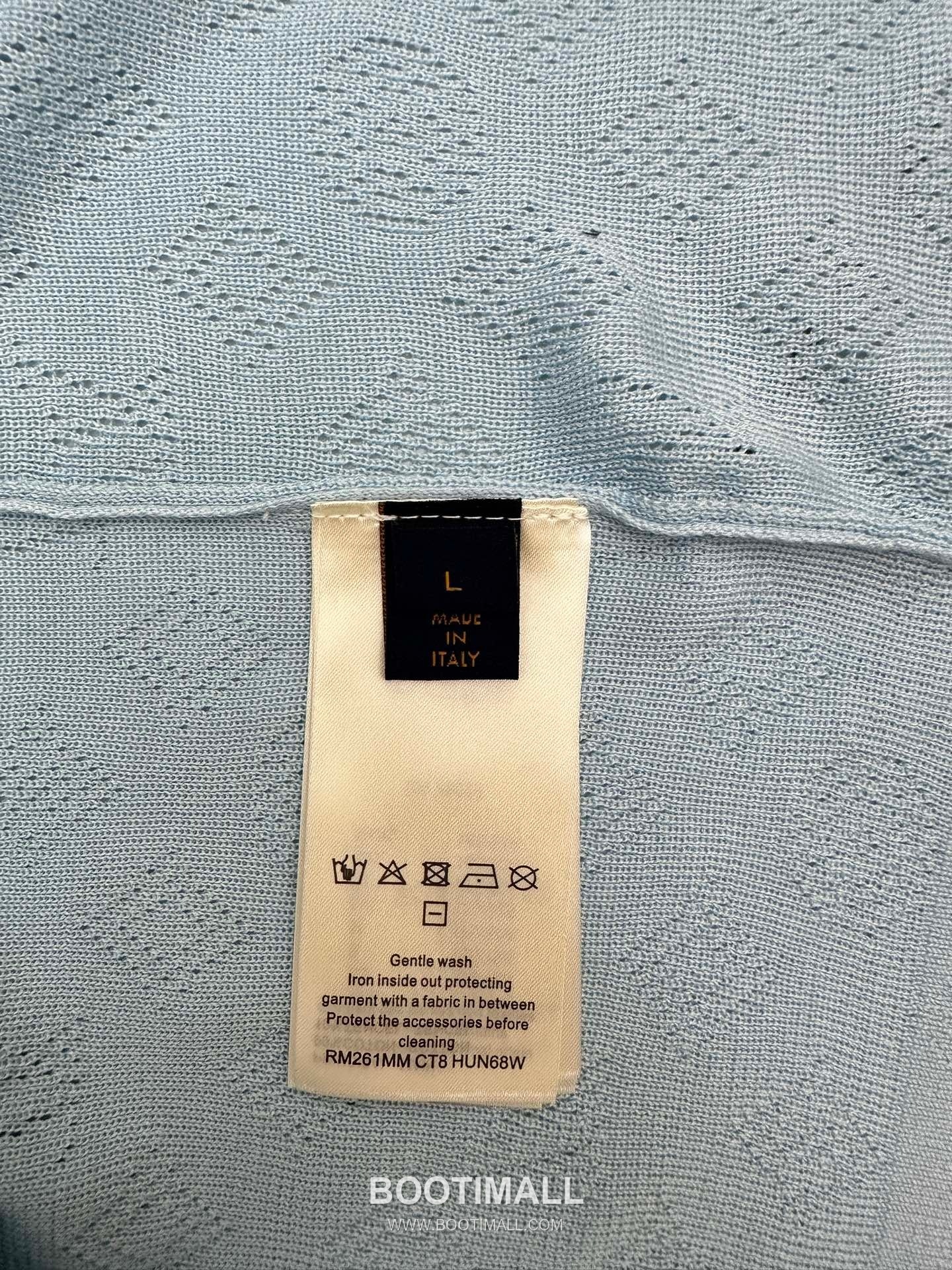 Louis Vuitton Monogram Mesh Polo Cotton Tencel Blend Lavender Blue Short Sleeve Knit 루이비통 모노그램 메쉬 폴로 코튼 텐셀 블렌드 라벤더 블루 반소매 니트 14