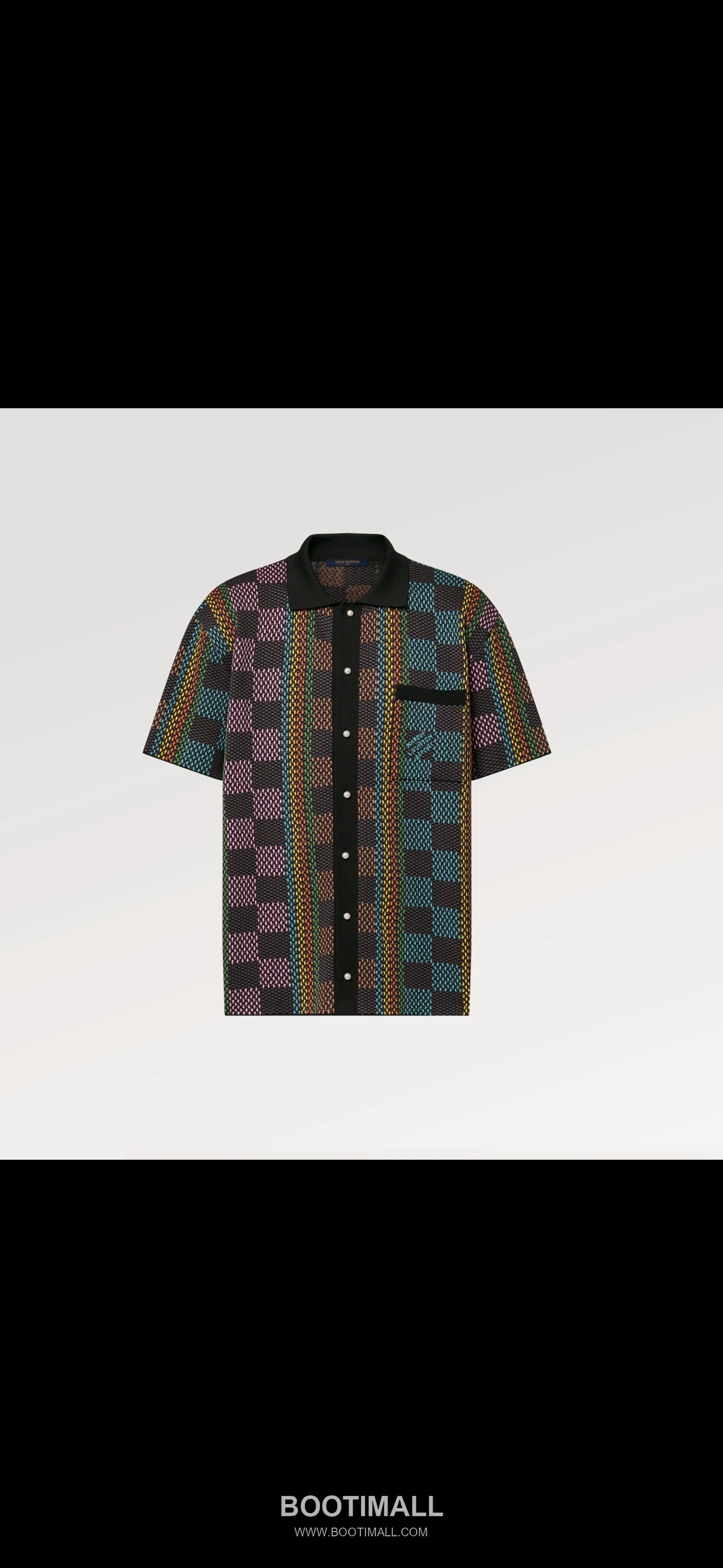 Louis Vuitton Damier Jacquard Short Cotton Black Shirt 루이비통 다미에 자카드 반팔 코튼 블랙 셔츠 5