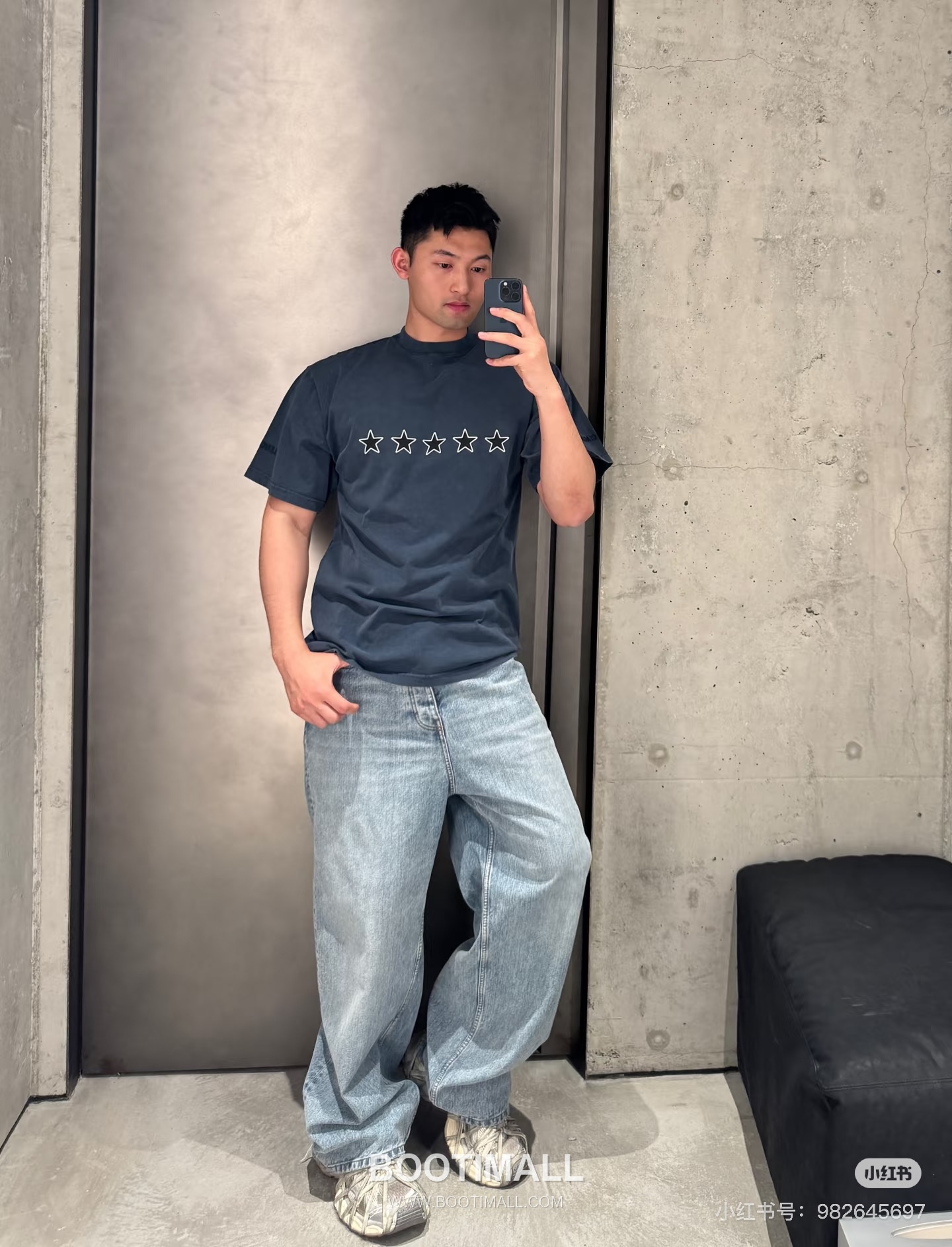 Balenciaga Star Embroidery Tee Cotton Blue T-Shirt 발렌시아가 스타 자수 티 코튼 블루 반팔 티셔츠 5