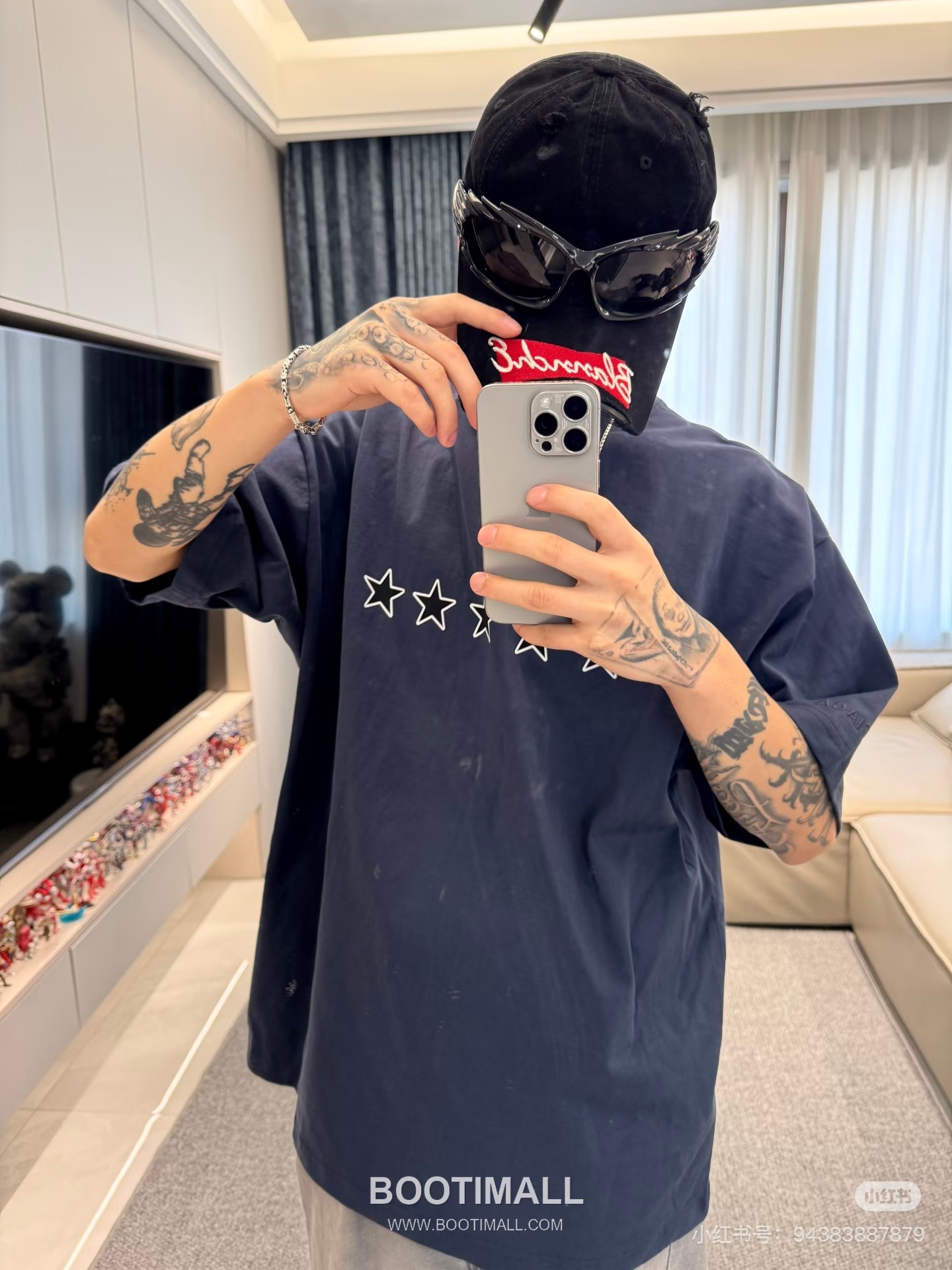 Balenciaga Star Embroidery Tee Cotton Blue T-Shirt 발렌시아가 스타 자수 티 코튼 블루 반팔 티셔츠 8