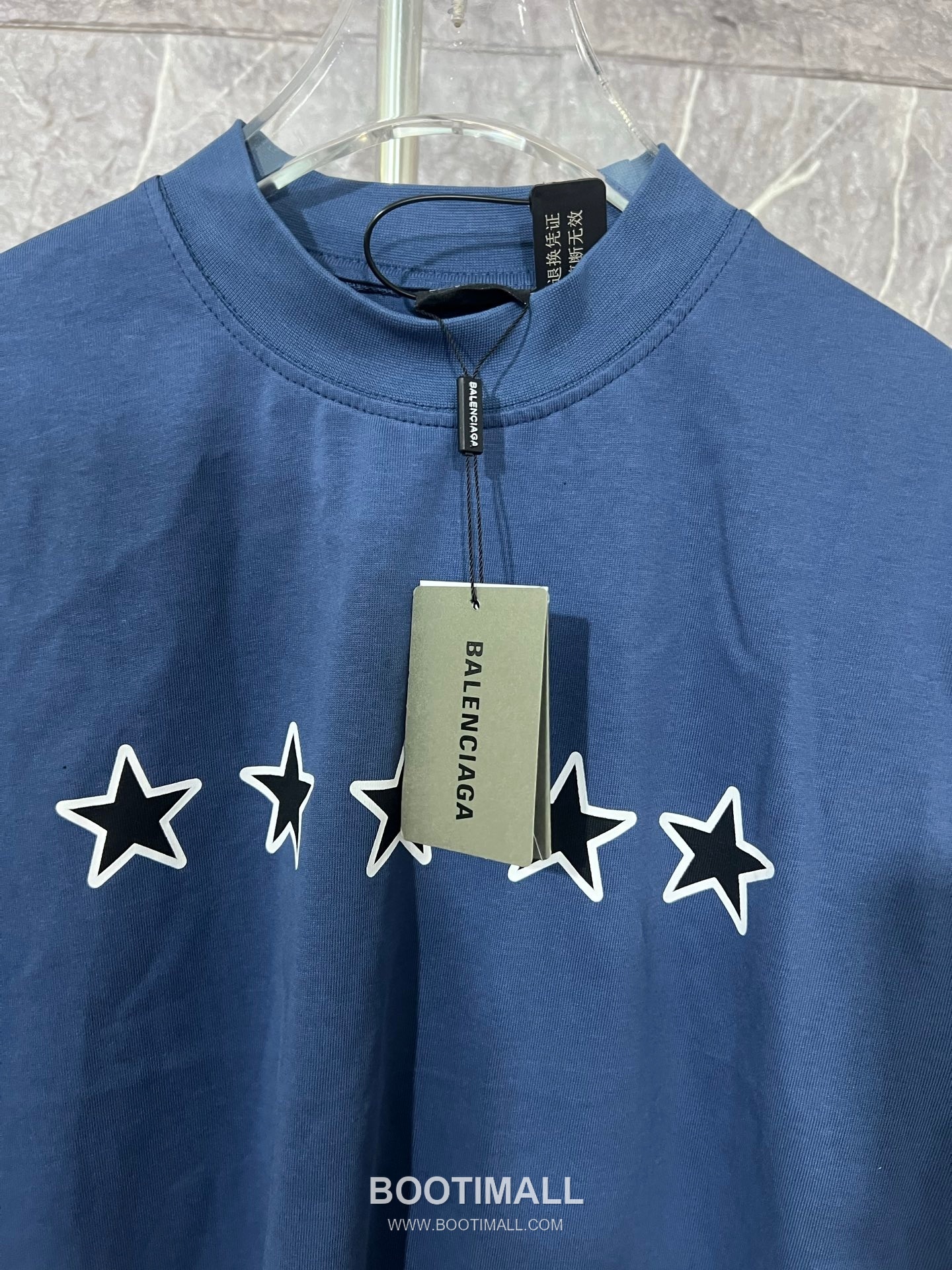 Balenciaga Star Embroidery Tee Cotton Blue T-Shirt 발렌시아가 스타 자수 티 코튼 블루 반팔 티셔츠 14