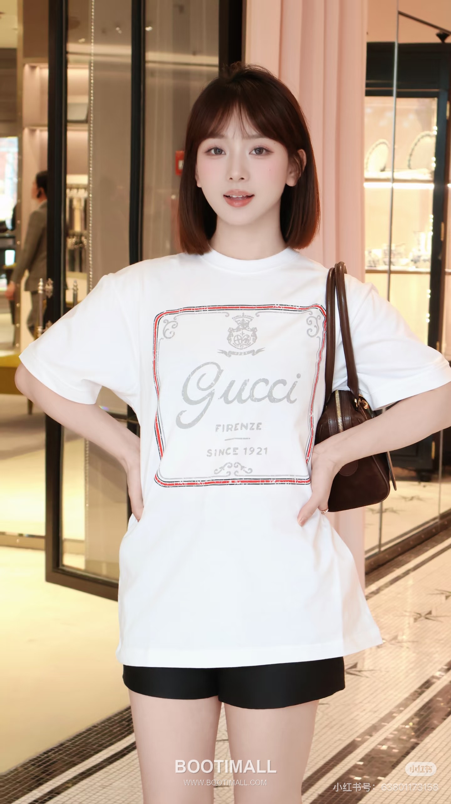 Gucci Crown 1921 Logo Tee Cotton White T-Shirt 구찌 크라운 1921 로고 티 코튼 화이트 반소매 티셔츠 4