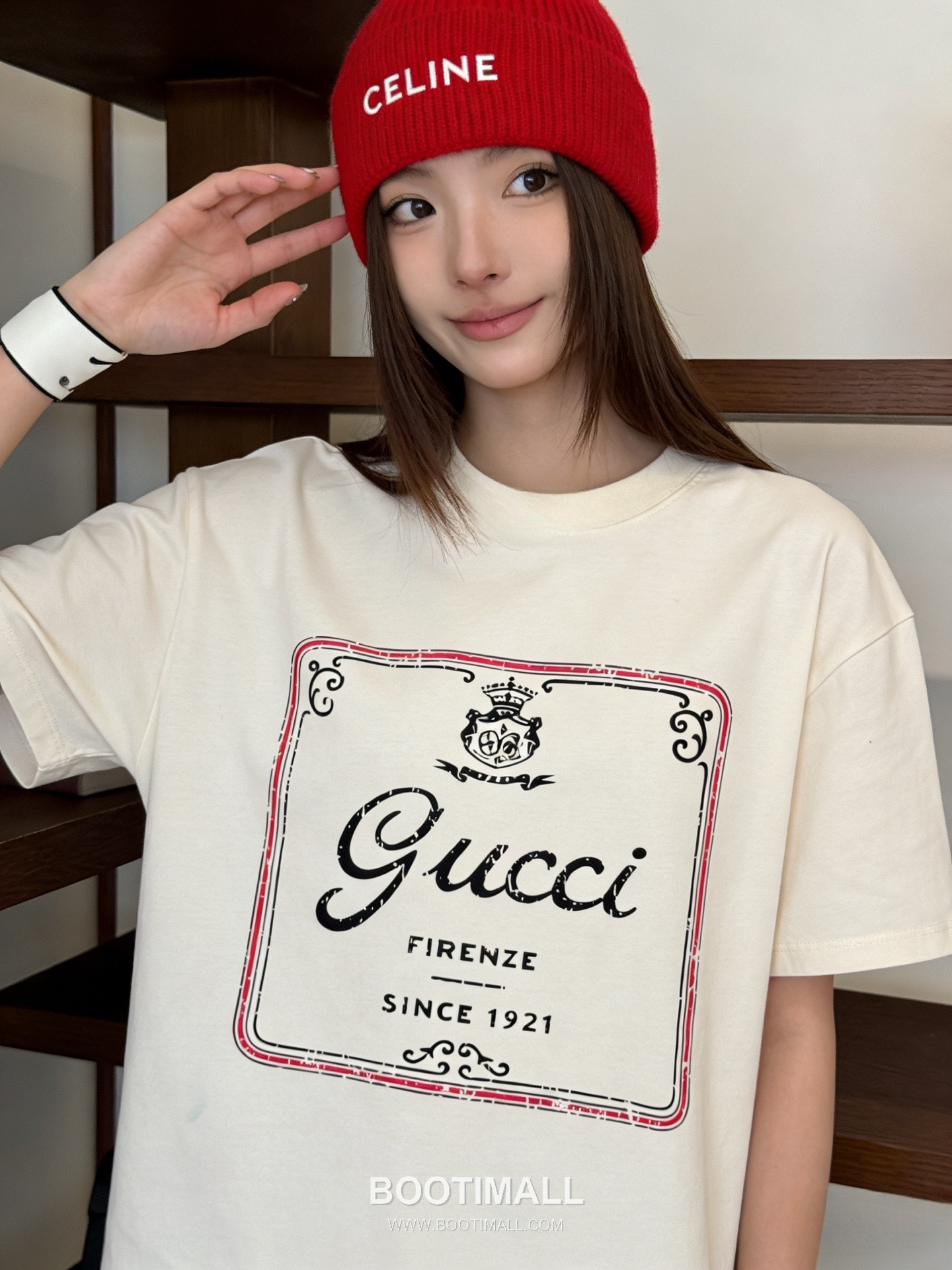 Gucci Crown 1921 Logo Tee Cotton White T-Shirt 구찌 크라운 1921 로고 티 코튼 화이트 반소매 티셔츠 2