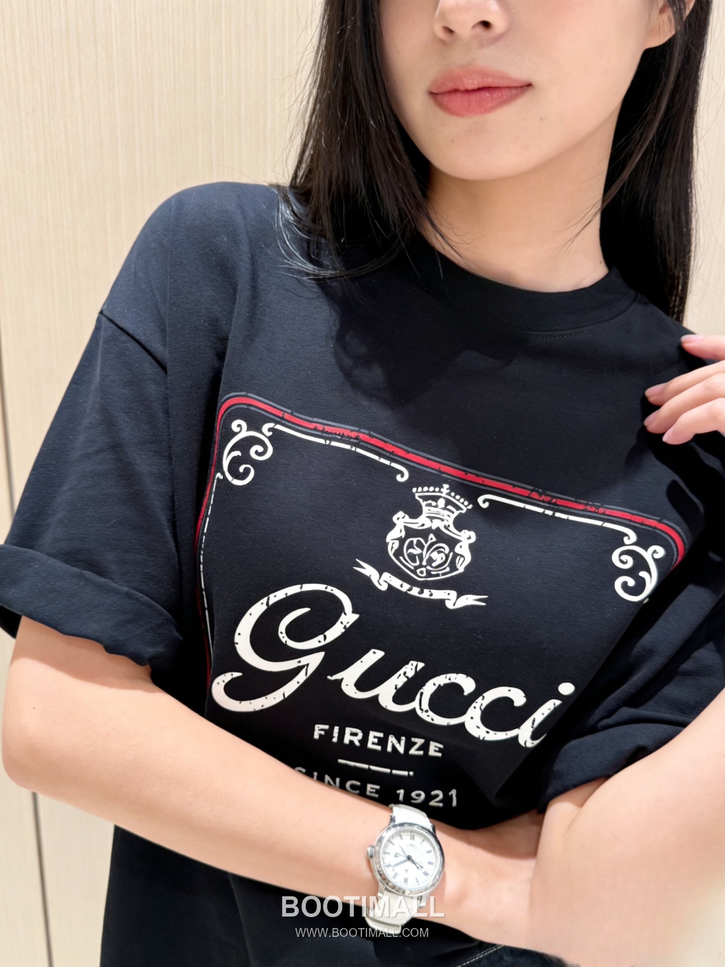 Gucci Crown 1921 Logo Tee Cotton White T-Shirt 구찌 크라운 1921 로고 티 코튼 화이트 반소매 티셔츠 4