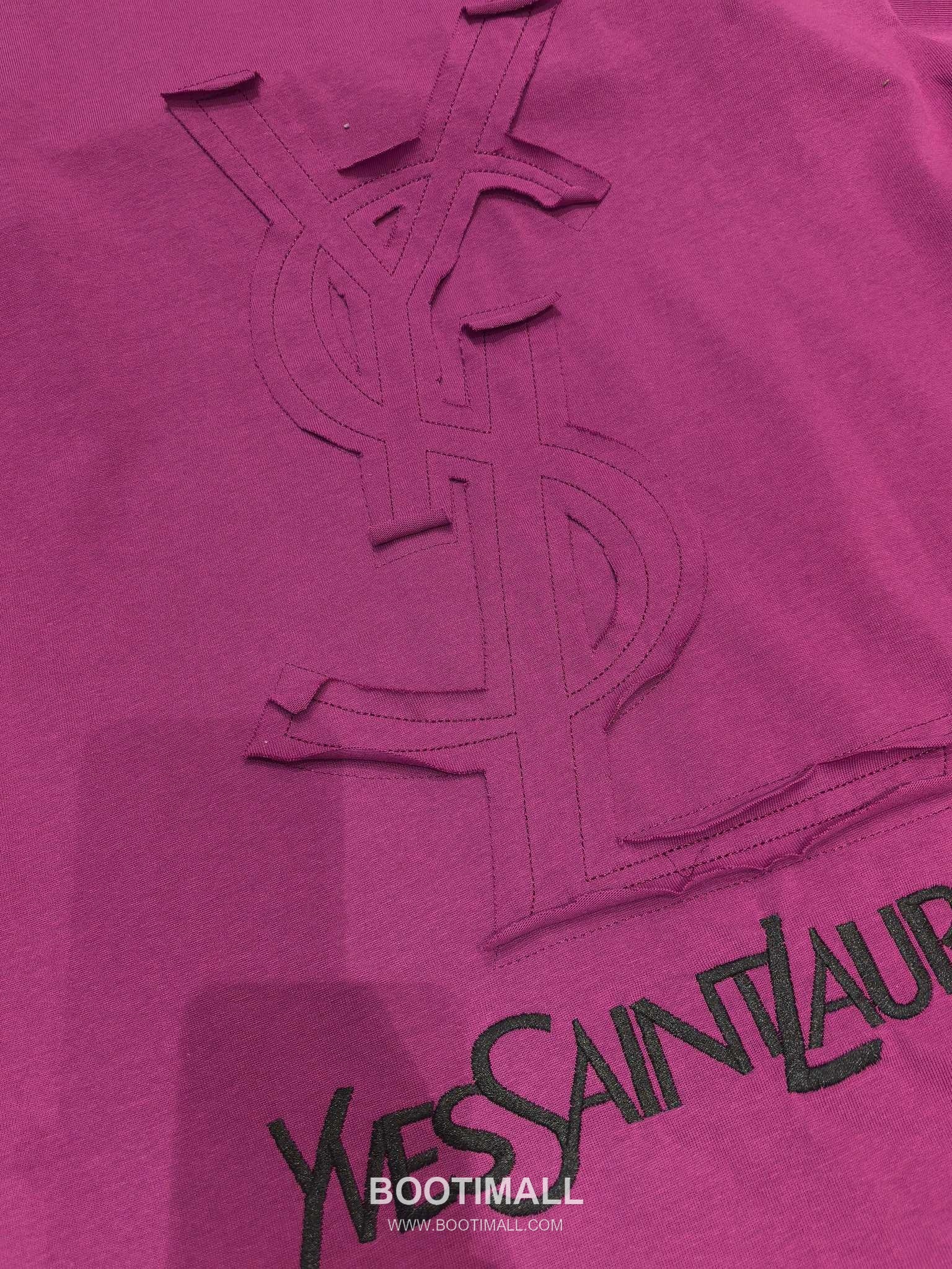 Saint Laurent Embossed Logo Tee Black T-Shirt 생로랑 엠보 로고 티 블랙 티셔츠 8