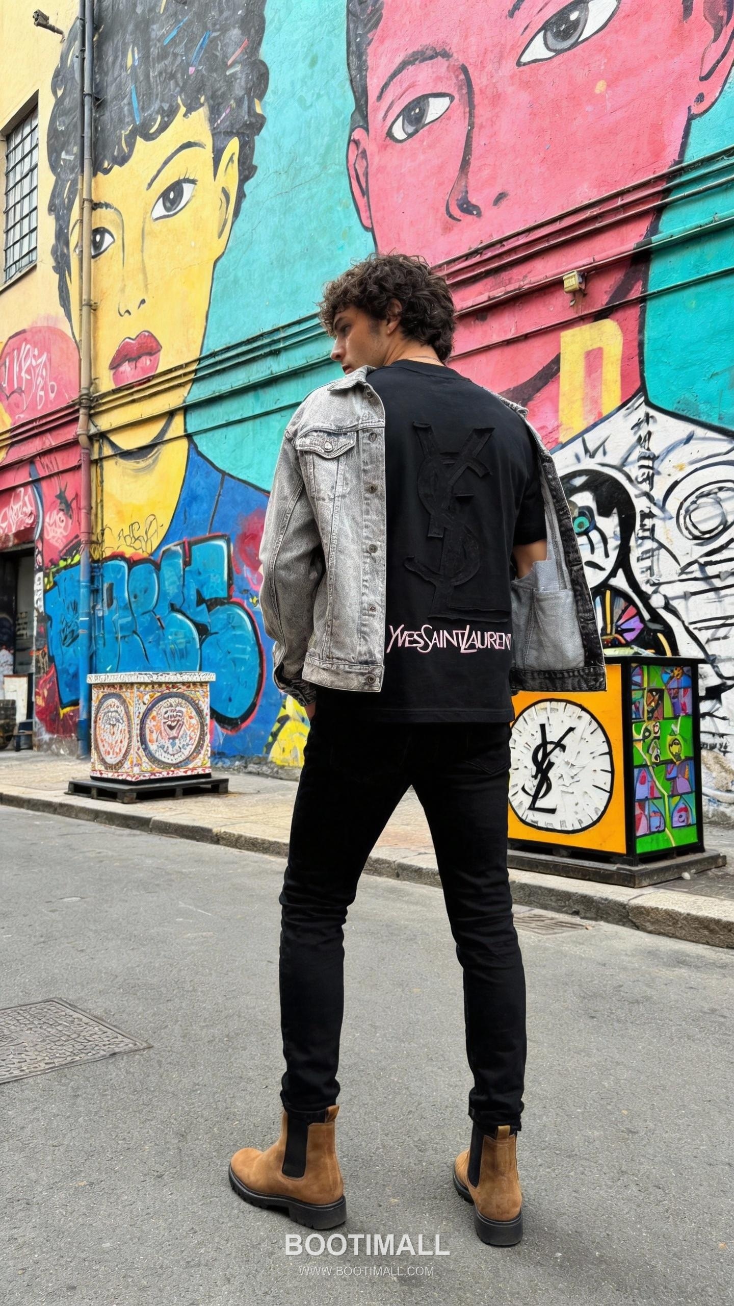 Saint Laurent Embossed Logo Tee Black T-Shirt 생로랑 엠보 로고 티 블랙 티셔츠 3