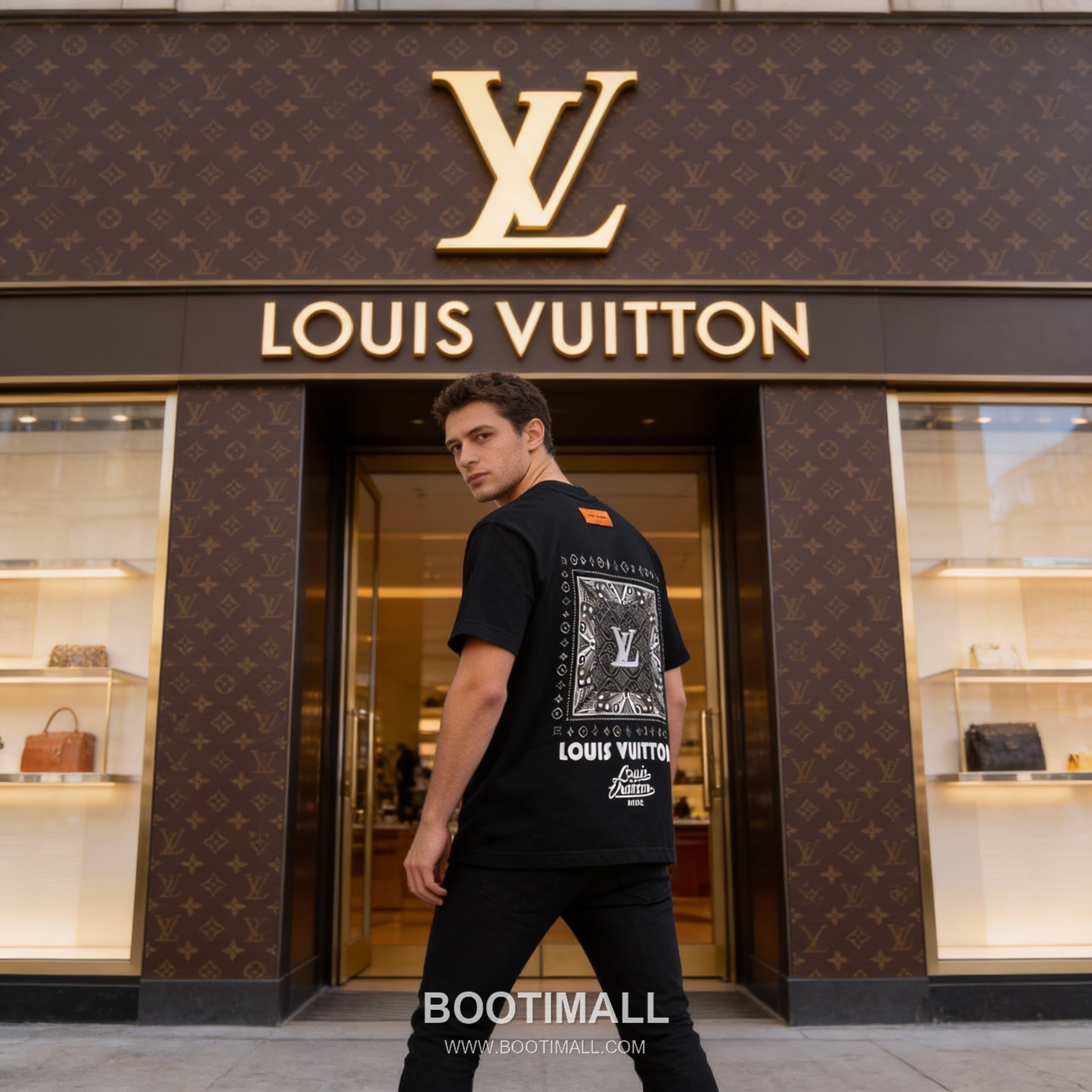 Louis Vuitton Monogram Bandana Tee Black T-Shirt 루이비통 모노그램 반다나 티 블랙 반팔 티셔츠 1