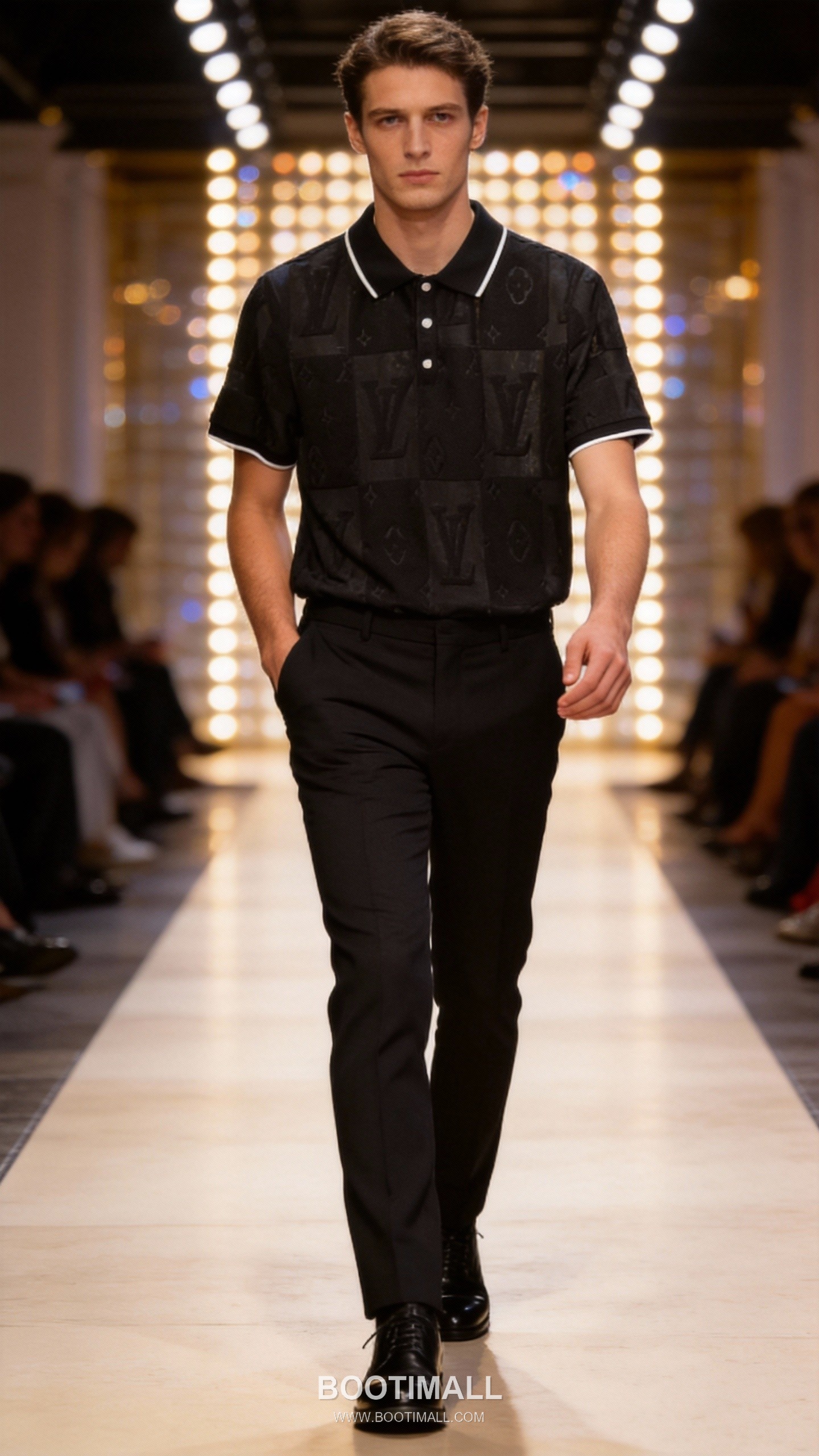 Louis Vuitton DG Jacquard Knit Polo White Polo Shirt 루이비통 DG 자카드 니트 폴로 화이트 폴로 셔츠 1