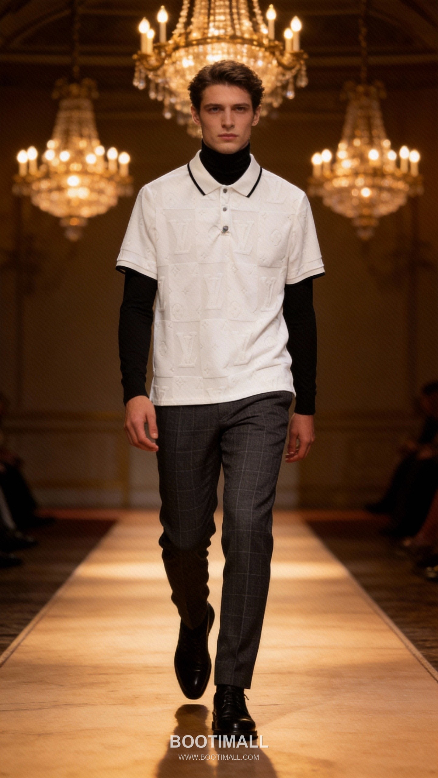 Louis Vuitton DG Jacquard Knit Polo White Polo Shirt 루이비통 DG 자카드 니트 폴로 화이트 폴로 셔츠 2