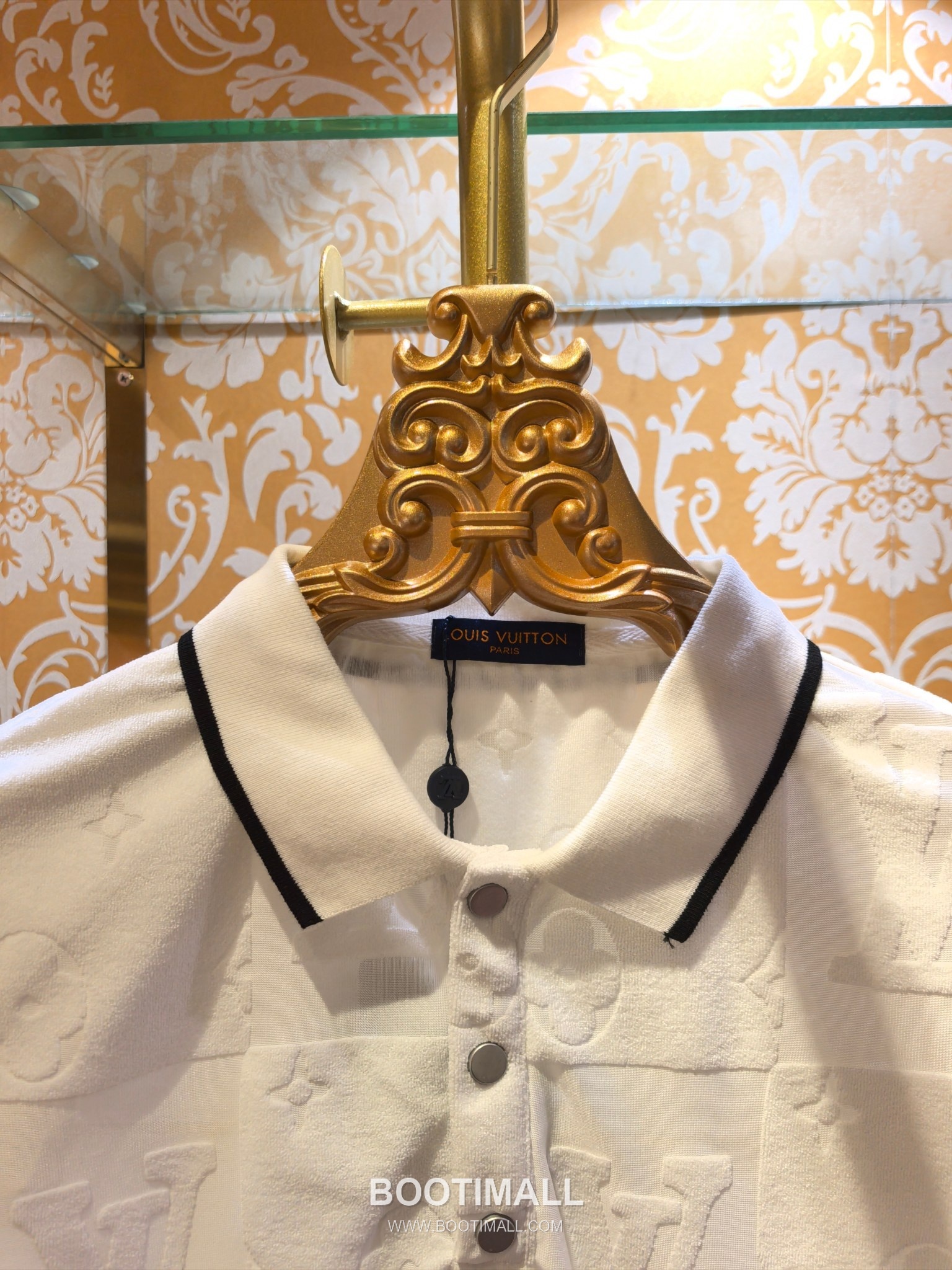 Louis Vuitton DG Jacquard Knit Polo White Polo Shirt 루이비통 DG 자카드 니트 폴로 화이트 폴로 셔츠 4