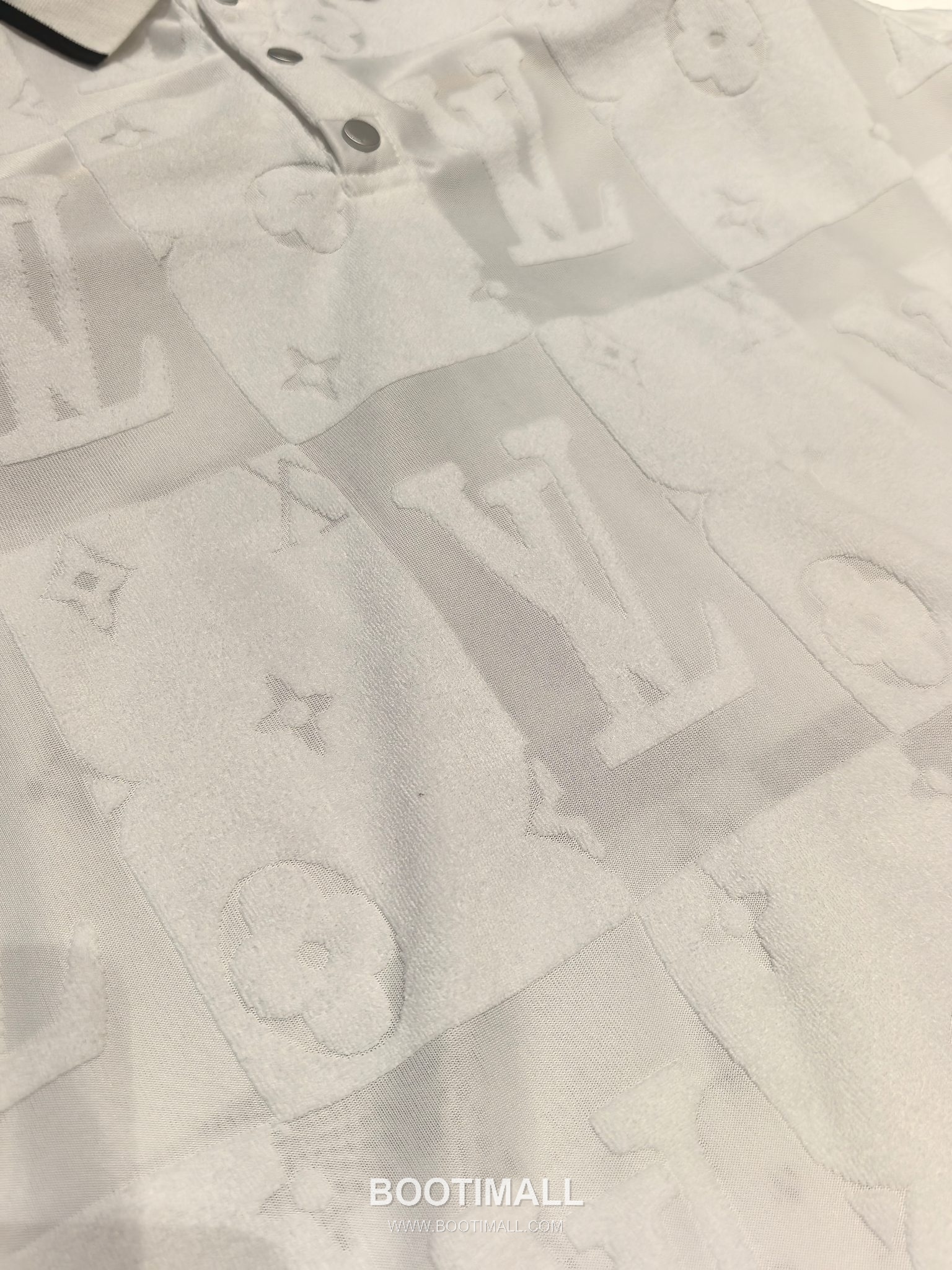 Louis Vuitton DG Jacquard Knit Polo White Polo Shirt 루이비통 DG 자카드 니트 폴로 화이트 폴로 셔츠 6