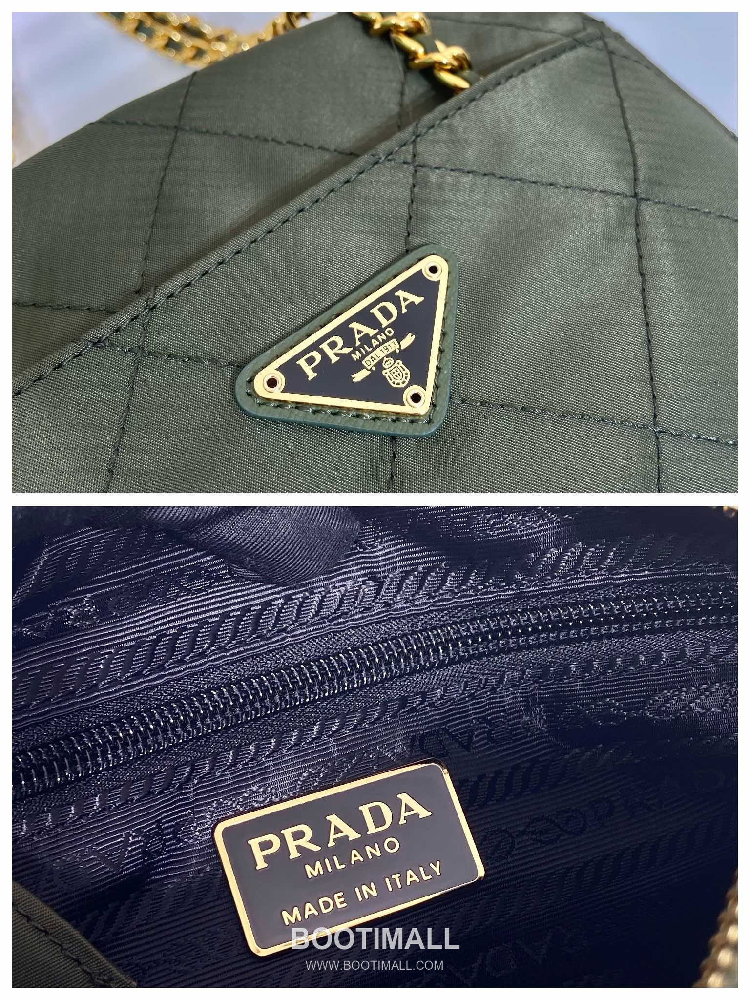 Prada Vintage Quilted Chain Bag Quilted Nylon Black Crossbody Bag 프라다 빈티지 퀼티드 체인 백 퀼티드 나일론 블랙 크로스백 19cm 11