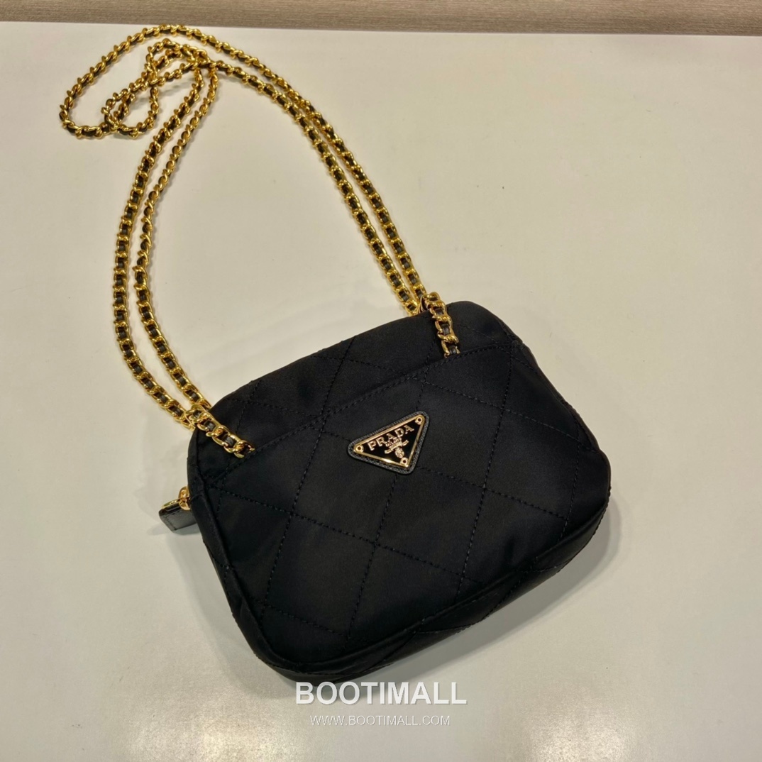 Prada Quilted Nylon Chain Crossbody Bag 1BD632 프라다 퀼팅 나일론 체인 크로스백 19cm 6