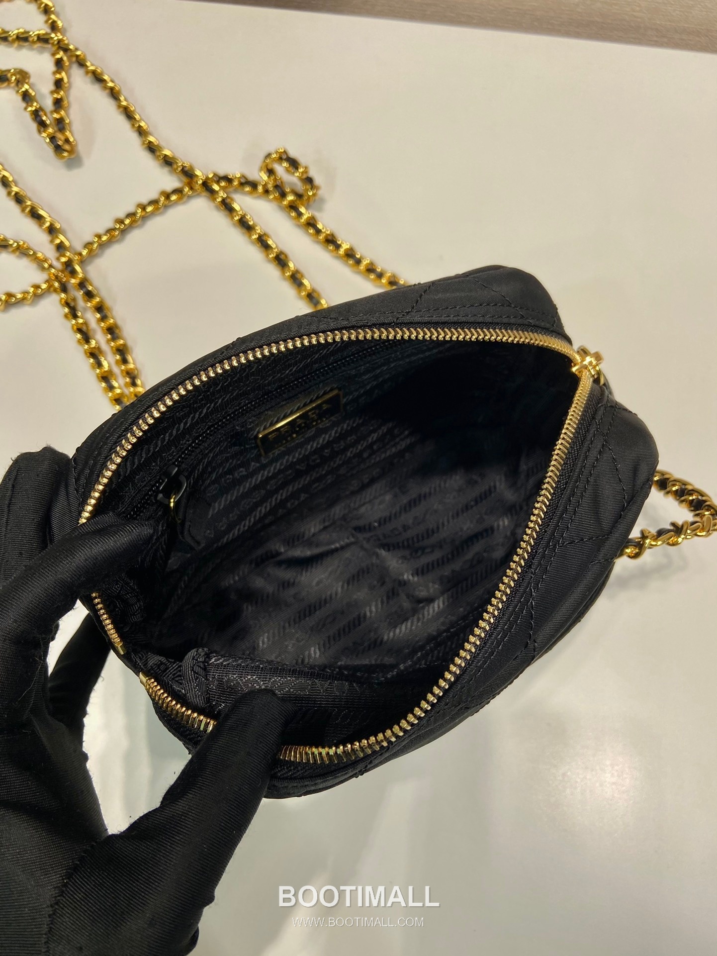 Prada Quilted Nylon Chain Crossbody Bag 1BD632 프라다 퀼팅 나일론 체인 크로스백 19cm 11