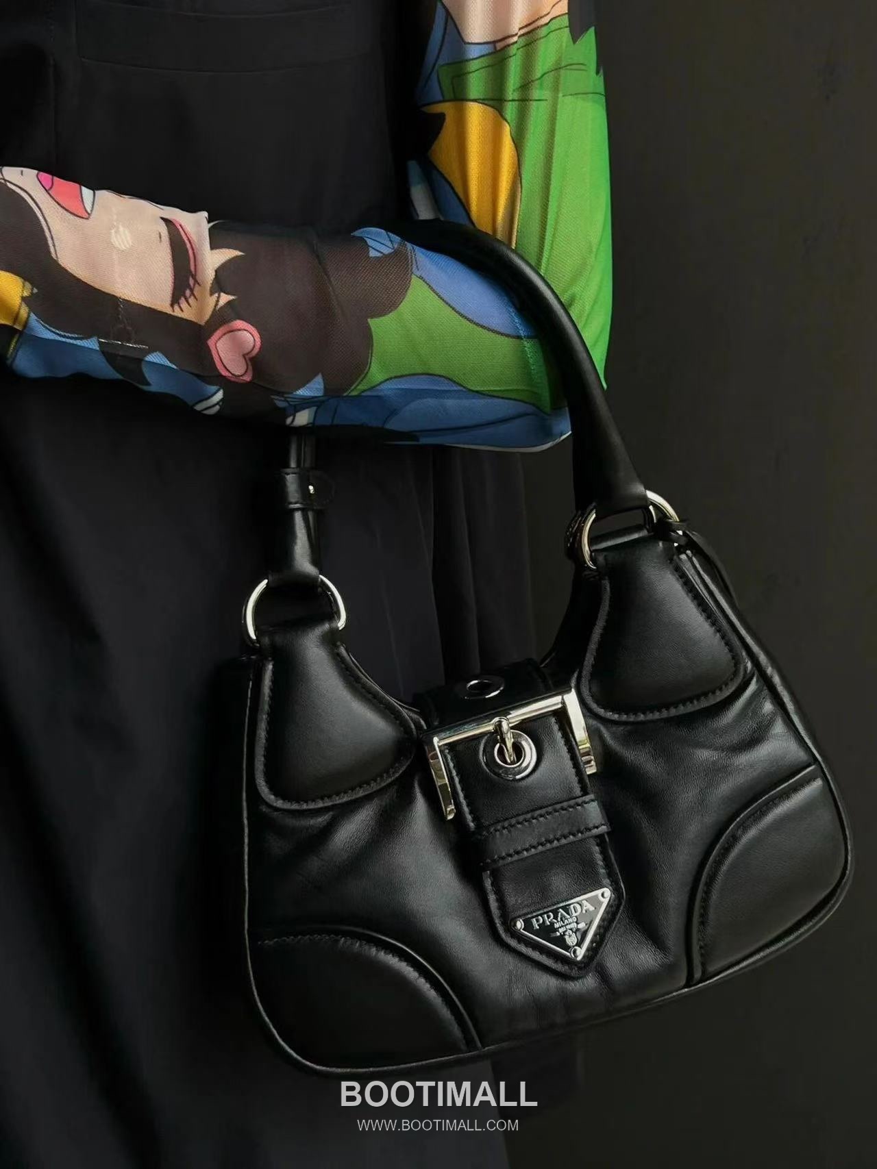 Prada Moon Leather Shoulder Bag 1BA381 프라다 문 램스킨 숄더백 22.5cm 1