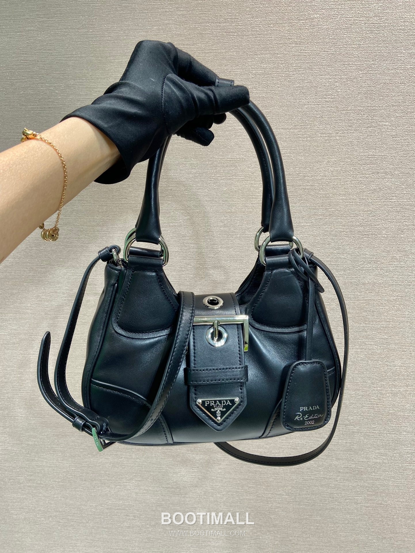 Prada Moon Leather Shoulder Bag 1BA381 프라다 문 램스킨 숄더백 22.5cm 5