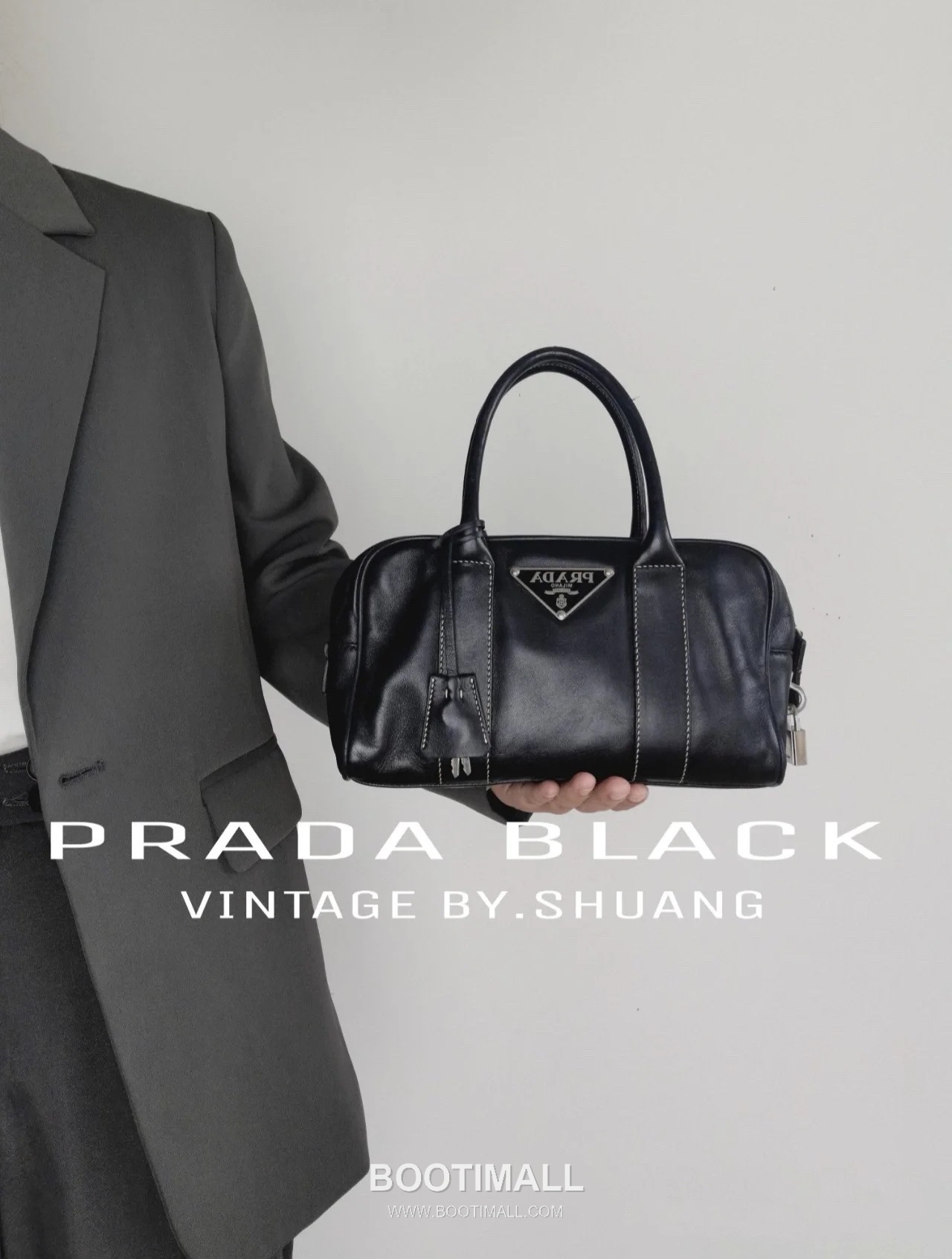 Prada Boston Calfskin Leather Black Boston Bag 프라다 1BA846 보스턴 송아지가죽 블랙 보스턴백 24cm 3