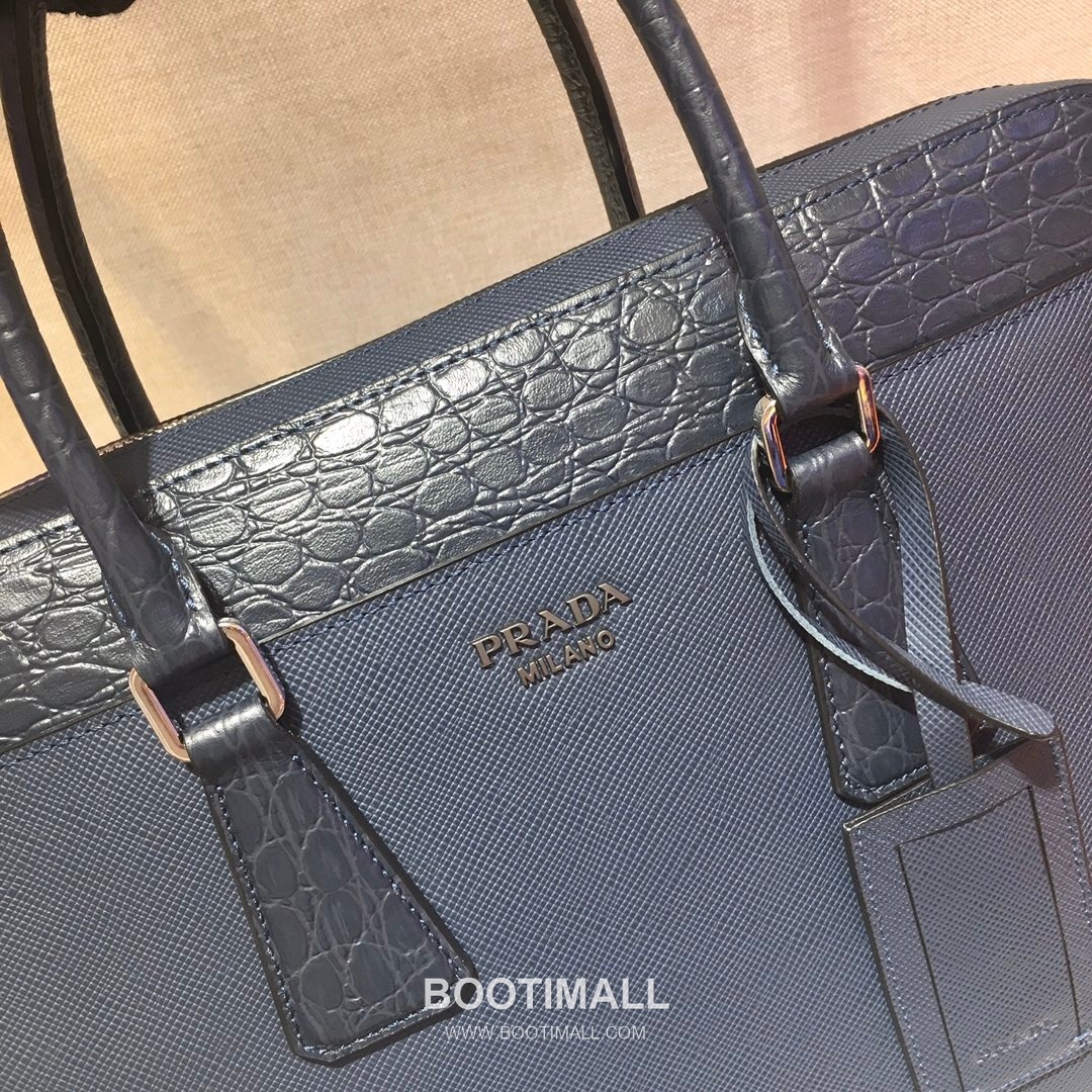 Prada Saffiano Briefcase Saffiano Leather with Crocodile Trim 프라다 2VE368 사피아노 브리프케이스 사피아노 레더 크로커다일 트리밍 36cm 6