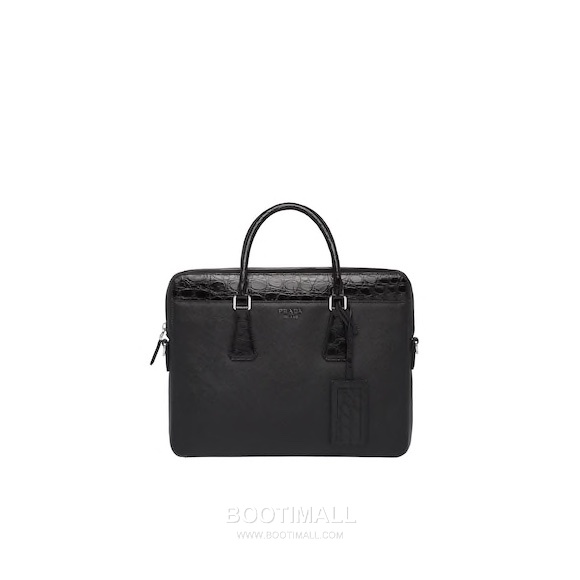 Prada Saffiano Briefcase Saffiano Leather with Crocodile Trim 프라다 2VE368 사피아노 브리프케이스 사피아노 레더 크로커다일 트리밍 36cm 2