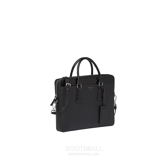 Prada Saffiano Briefcase Saffiano Leather with Crocodile Trim 프라다 2VE368 사피아노 브리프케이스 사피아노 레더 크로커다일 트리밍 36cm 4