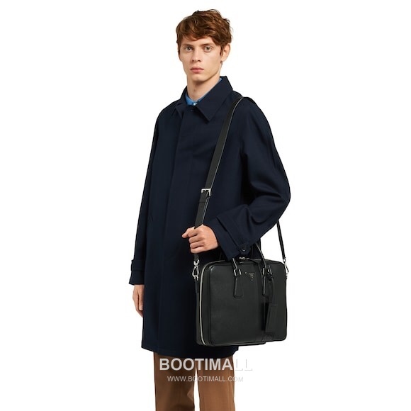 Prada Saffiano Croc Trim Briefcase Saffiano Leather with Crocodile Trim 프라다 2VE011 사피아노 크록 트림 브리프케이스 사피아노 레더 크로커다일 트림 36cm 4