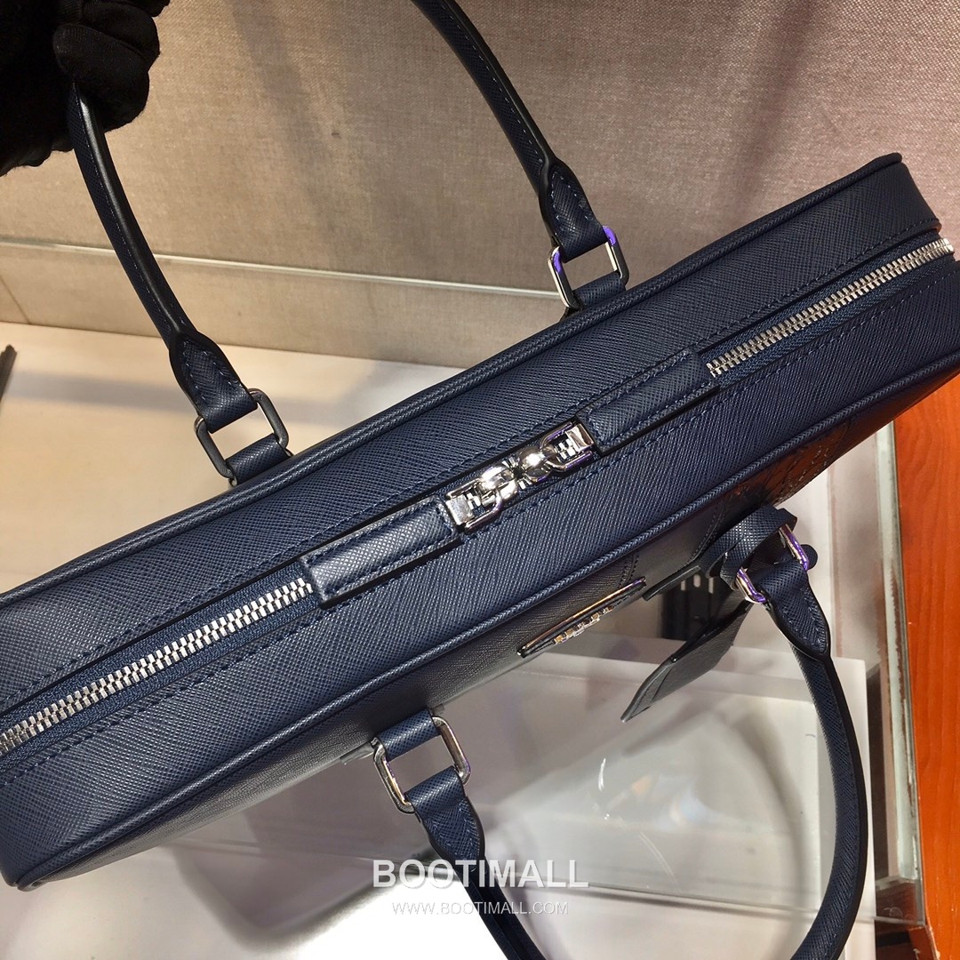 Prada Saffiano Croc Trim Briefcase Saffiano Leather with Crocodile Trim 프라다 2VE011 사피아노 크록 트림 브리프케이스 사피아노 레더 크로커다일 트림 36cm 7