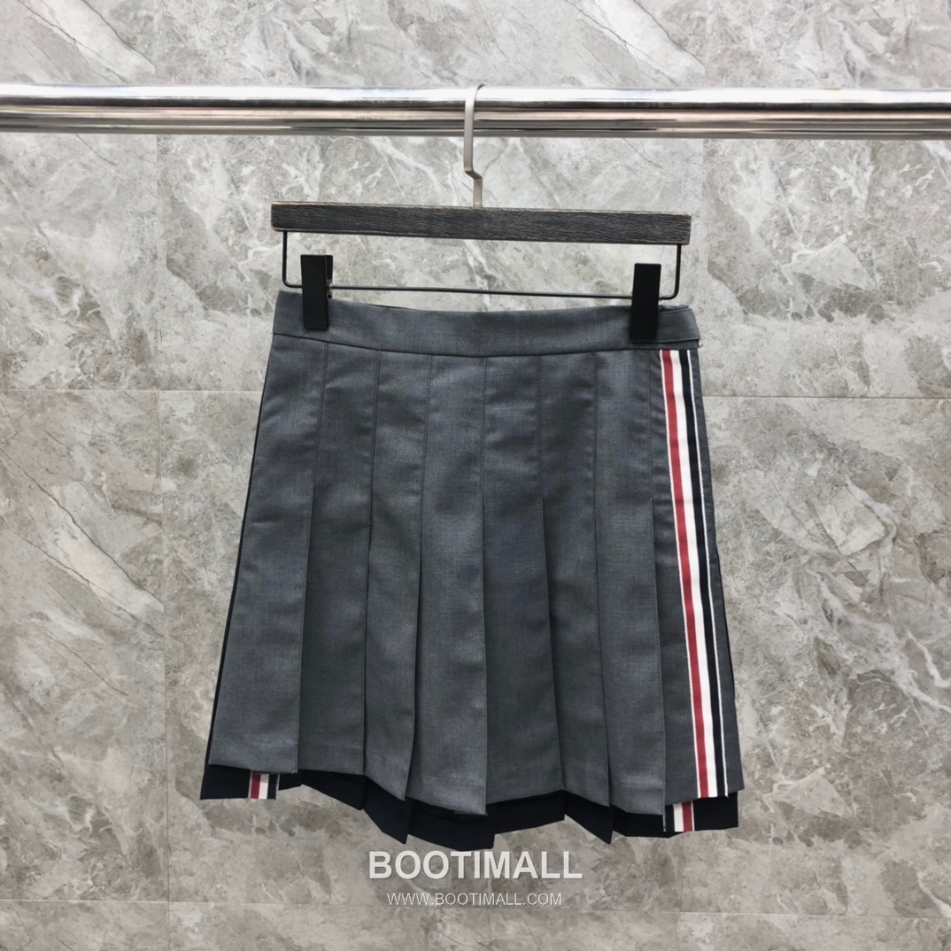Thom Browne Side Knit Colorblock Skirt Gray 톰브라운 사이드 니트 배색 스커트 그레이 1