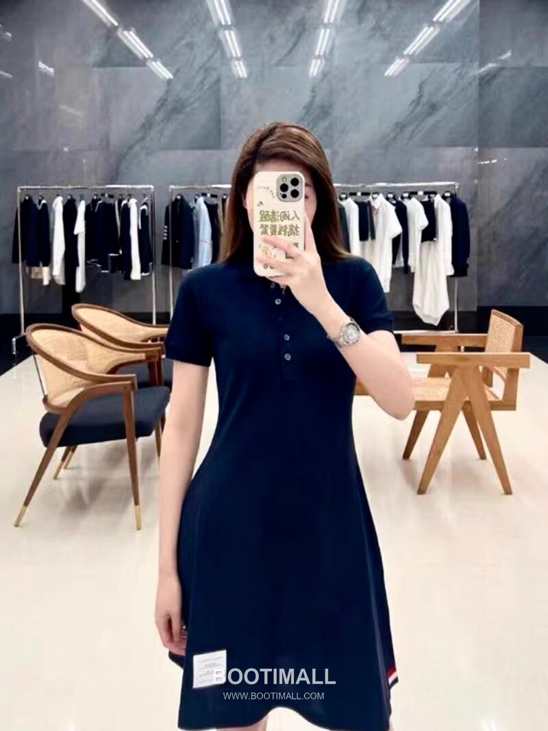 Thom Browne Pique Tape Polo Dress Cotton Grey 톰브라운 피케 테이프 폴로 드레스 코튼 그레이 5