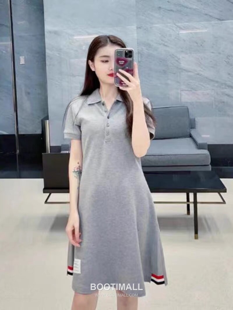 Thom Browne Pique Tape Polo Dress Cotton Grey 톰브라운 피케 테이프 폴로 드레스 코튼 그레이 6