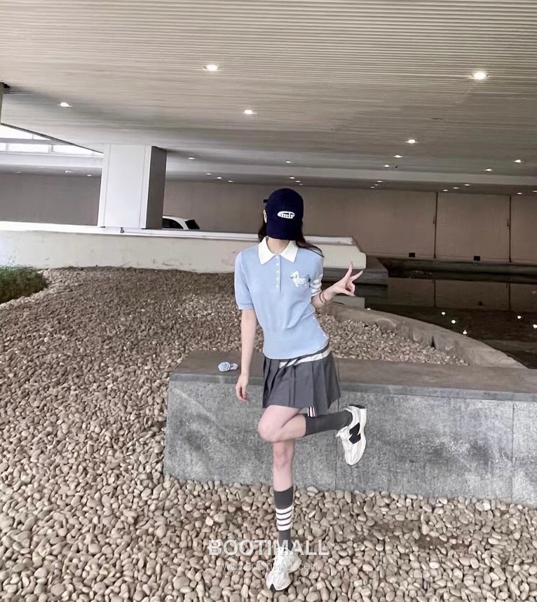 Thom Browne Lion Dog Collar Polo Knit Cotton Light Blue Polo Shirt 톰브라운 사자견 카라 폴로 니트 코튼 라이트 블루 폴로 셔츠 92cm 1