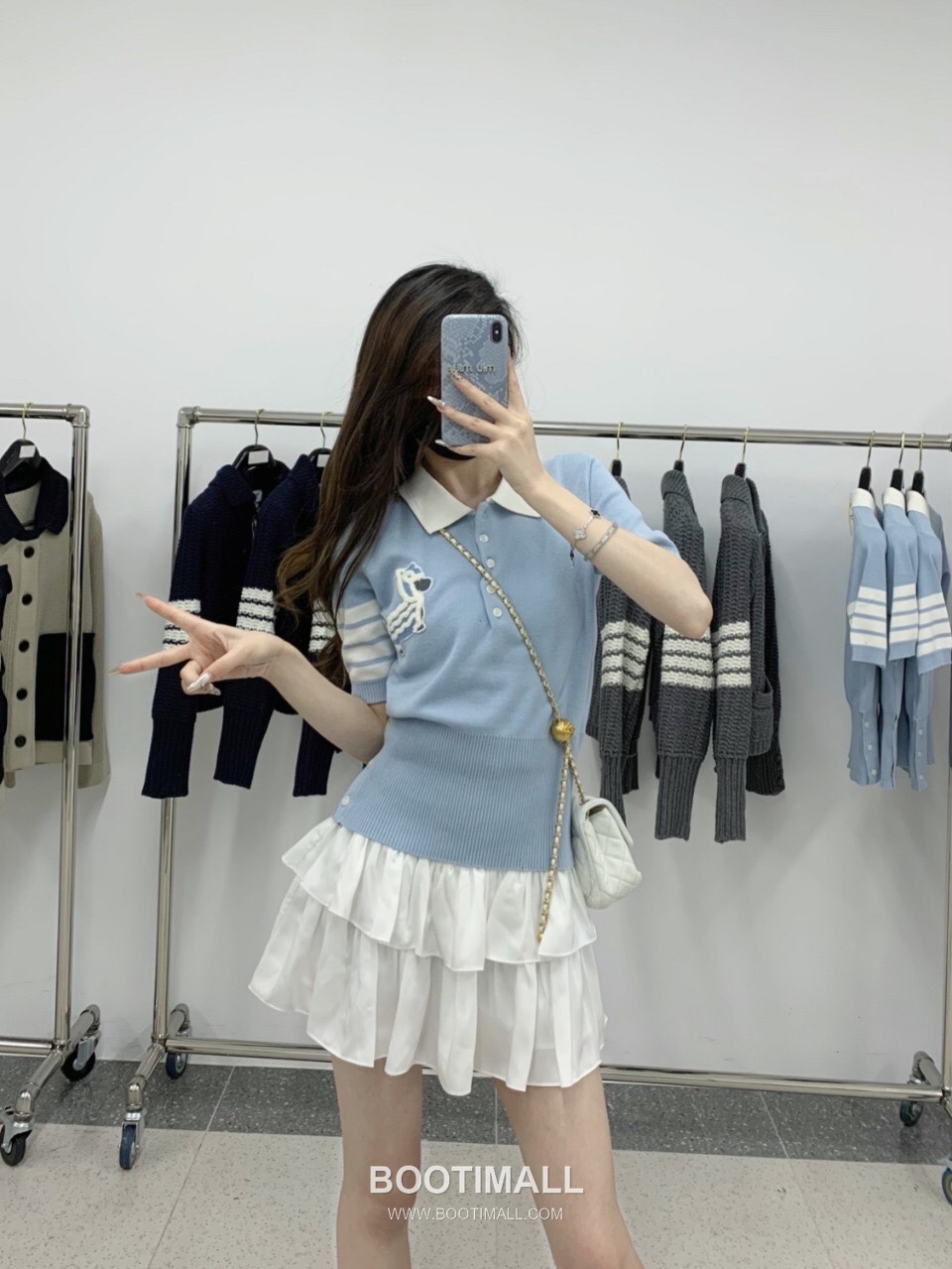 Thom Browne Lion Dog Collar Polo Knit Cotton Light Blue Polo Shirt 톰브라운 사자견 카라 폴로 니트 코튼 라이트 블루 폴로 셔츠 92cm 7