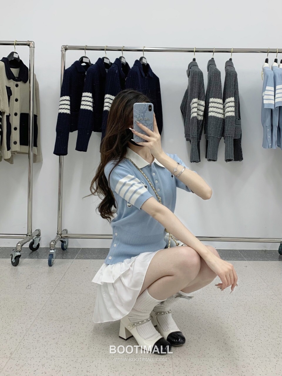 Thom Browne Lion Dog Collar Polo Knit Cotton Light Blue Polo Shirt 톰브라운 사자견 카라 폴로 니트 코튼 라이트 블루 폴로 셔츠 92cm 9