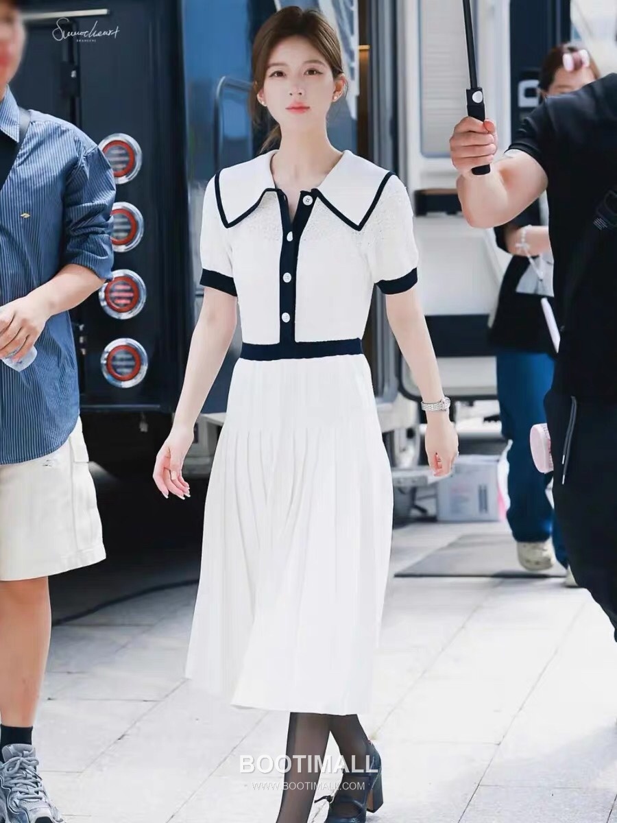 Thom Browne Peter Pan Knit Dress White 톰브라운 피터팬 니트 드레스 화이트 1