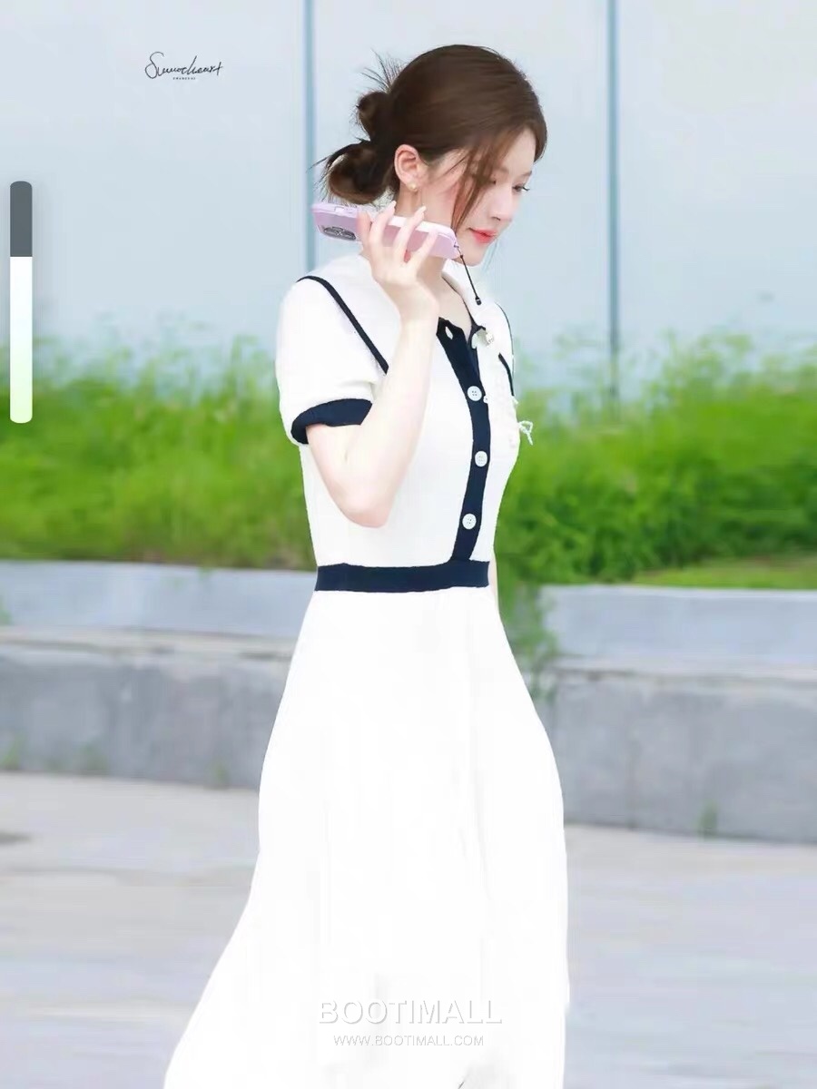 Thom Browne Peter Pan Knit Dress White 톰브라운 피터팬 니트 드레스 화이트 3