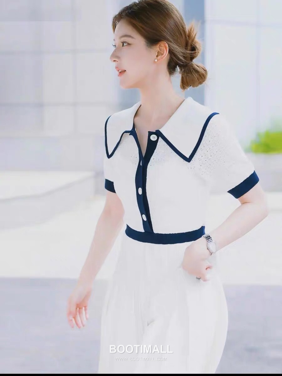 Thom Browne Peter Pan Knit Dress White 톰브라운 피터팬 니트 드레스 화이트 4