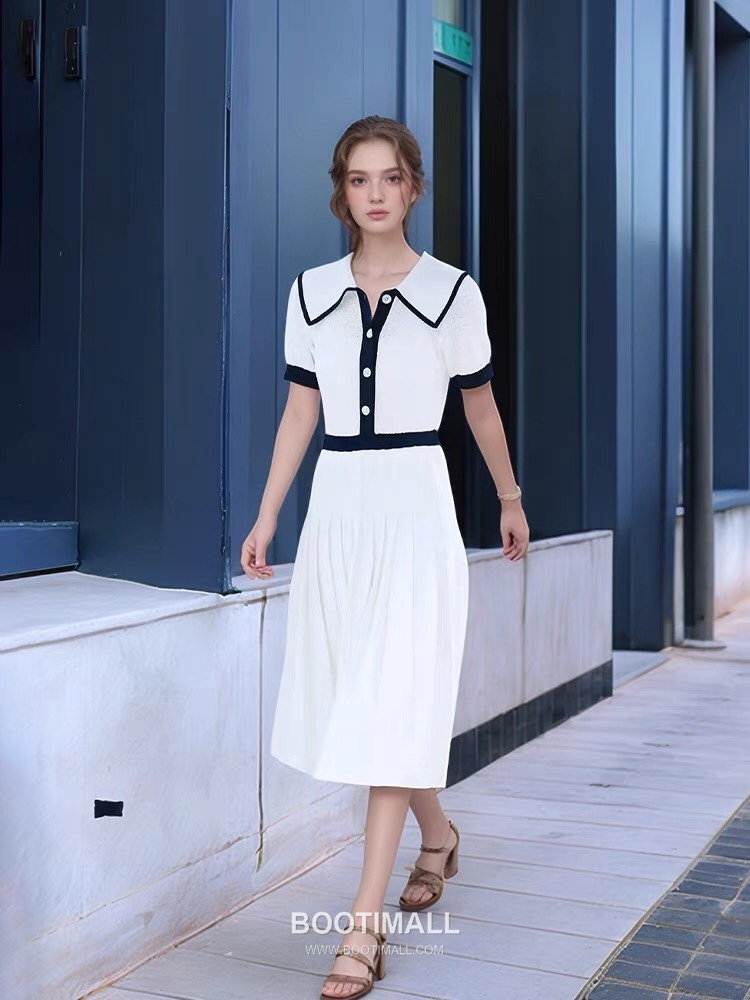 Thom Browne Peter Pan Knit Dress White 톰브라운 피터팬 니트 드레스 화이트 5