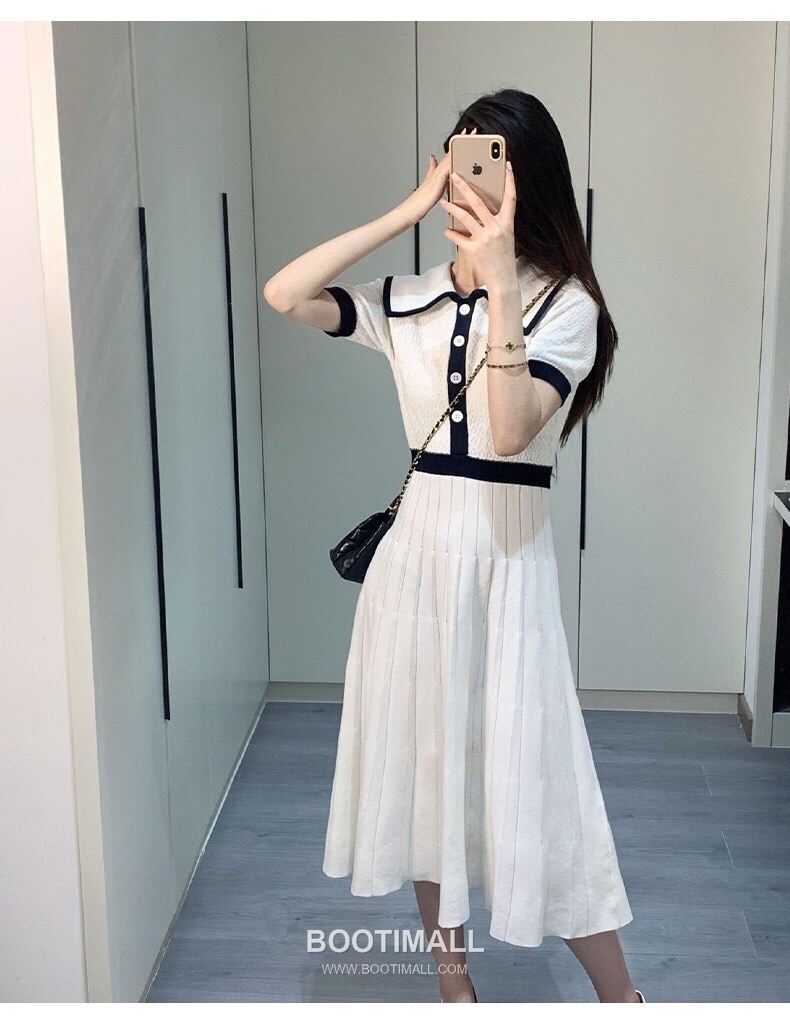 Thom Browne Peter Pan Knit Dress White 톰브라운 피터팬 니트 드레스 화이트 6