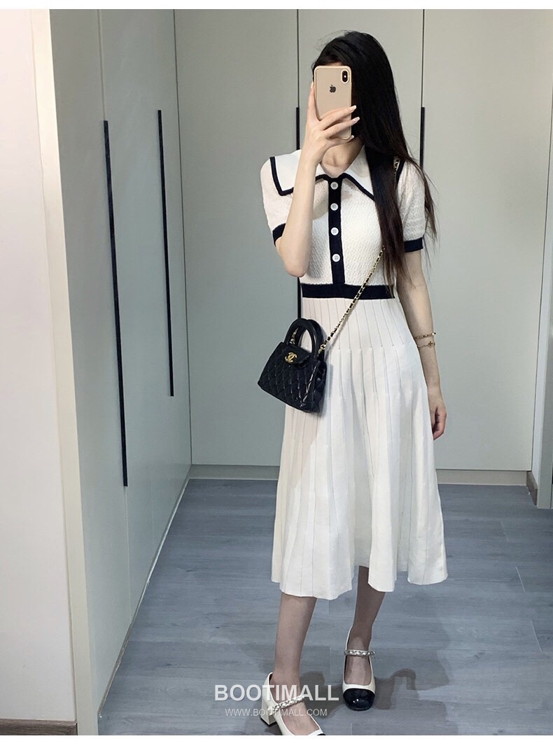 Thom Browne Peter Pan Knit Dress White 톰브라운 피터팬 니트 드레스 화이트 7