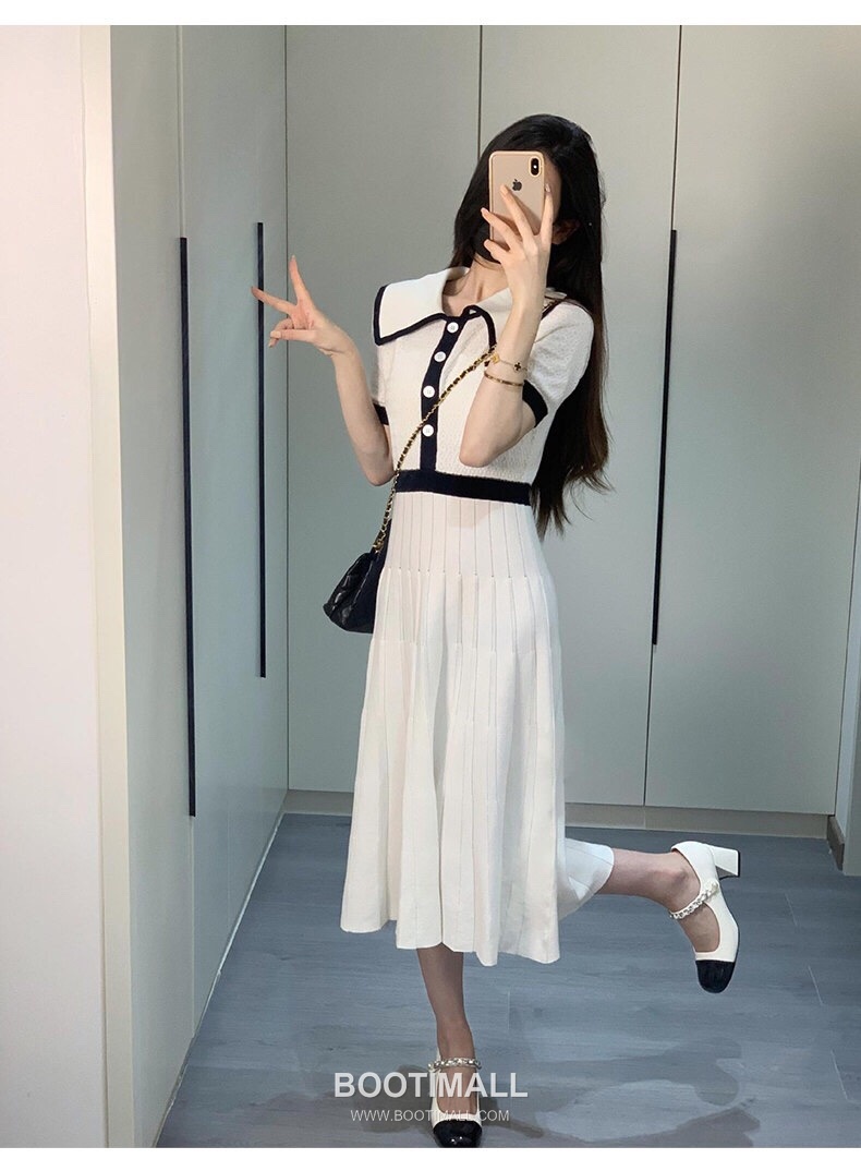 Thom Browne Peter Pan Knit Dress White 톰브라운 피터팬 니트 드레스 화이트 8