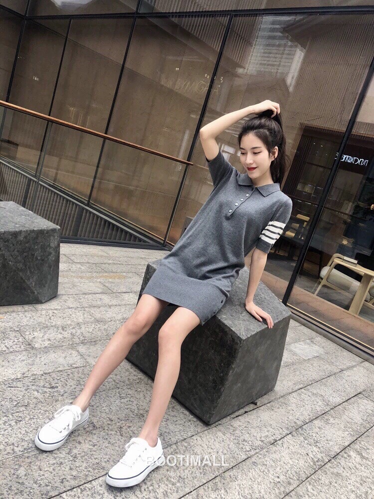 Thom Browne 4-Bar Polo Dress Gray 톰브라운 4바 폴로 드레스 그레이 1