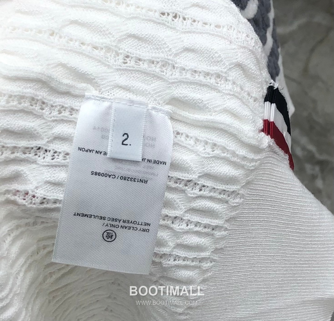 Thom Browne Cable Knit Four Bar Polo Wool Blend Knit White Polo Shirt 톰브라운 케이블 니트 포바 폴로 울 블렌드 니트 화이트 폴로 셔츠 69cm 11