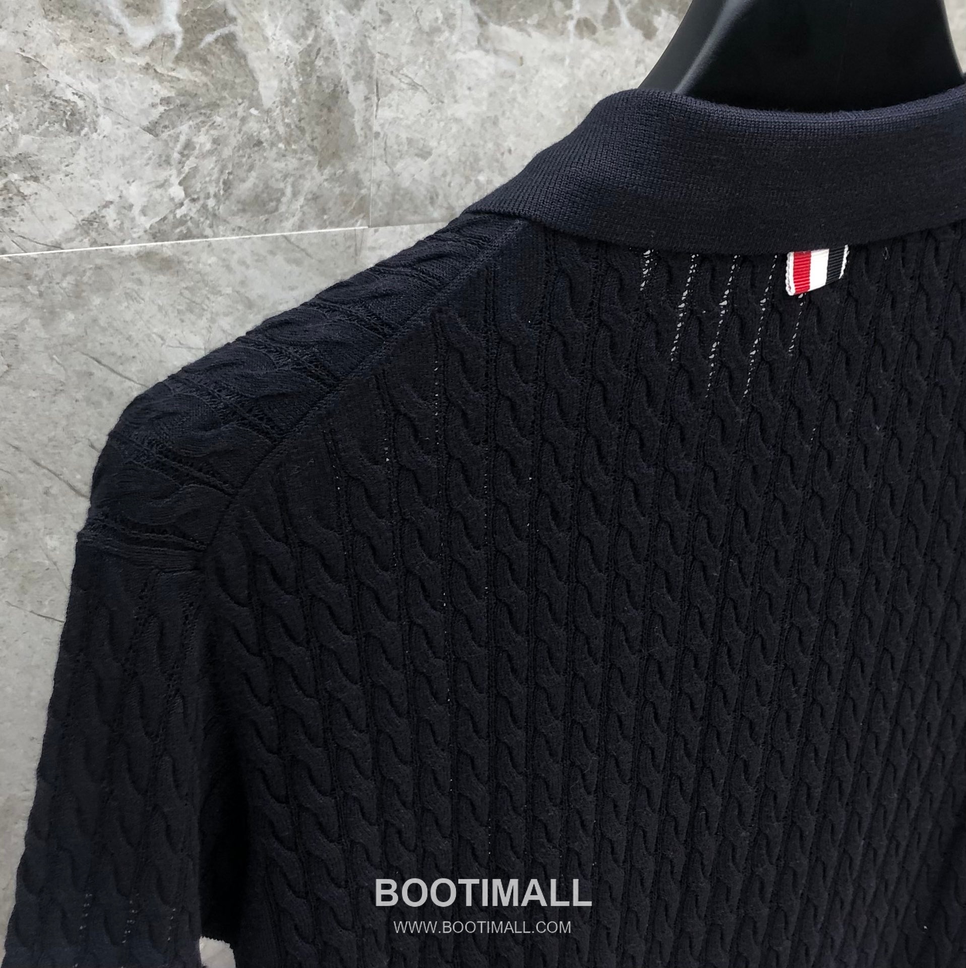 Thom Browne Cable Knit Four Bar Polo Wool Blend Knit White Polo Shirt 톰브라운 케이블 니트 포바 폴로 울 블렌드 니트 화이트 폴로 셔츠 69cm 4