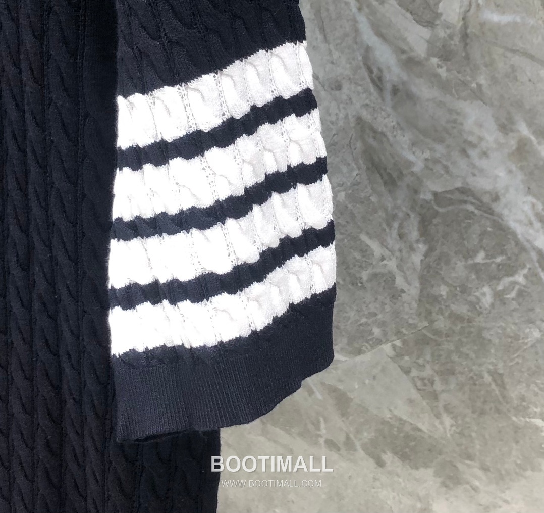 Thom Browne Cable Knit Four Bar Polo Wool Blend Knit White Polo Shirt 톰브라운 케이블 니트 포바 폴로 울 블렌드 니트 화이트 폴로 셔츠 69cm 5