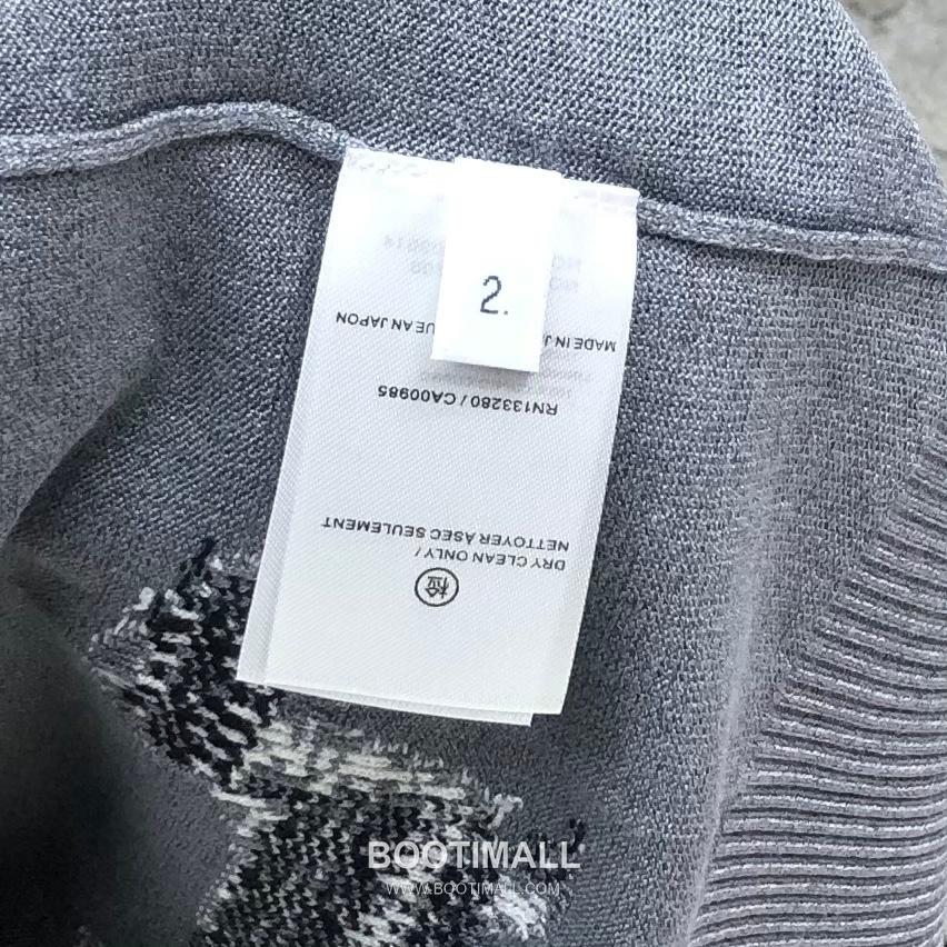 Thom Browne Jacquard Dog Collar Polo Knitted Cotton Gray Polo Shirt 톰브라운 자카드 도그 카라 폴로 니트 코튼 그레이 폴로 셔츠 69cm 14