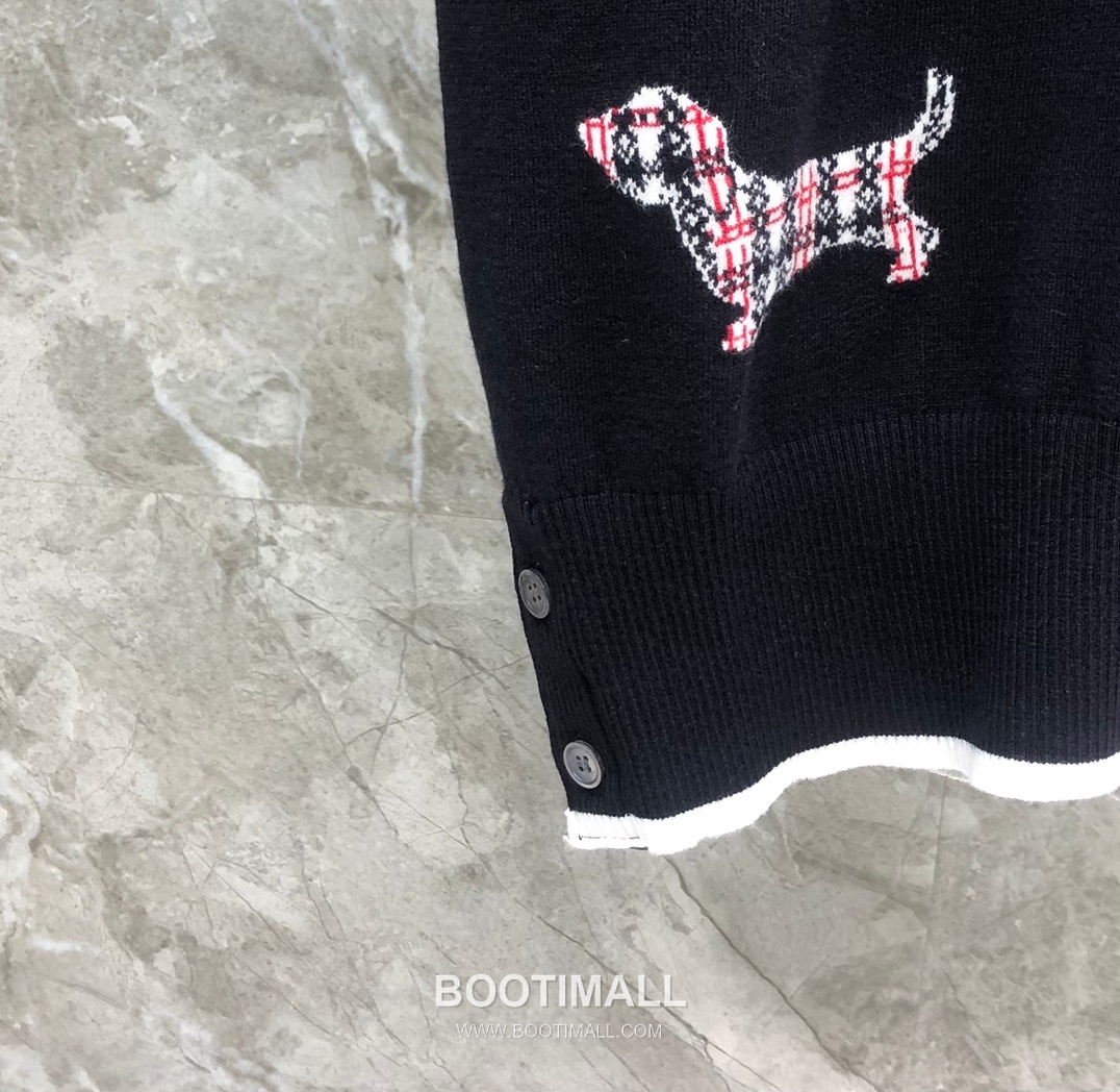 Thom Browne Jacquard Dog Collar Polo Knitted Cotton Gray Polo Shirt 톰브라운 자카드 도그 카라 폴로 니트 코튼 그레이 폴로 셔츠 69cm 7