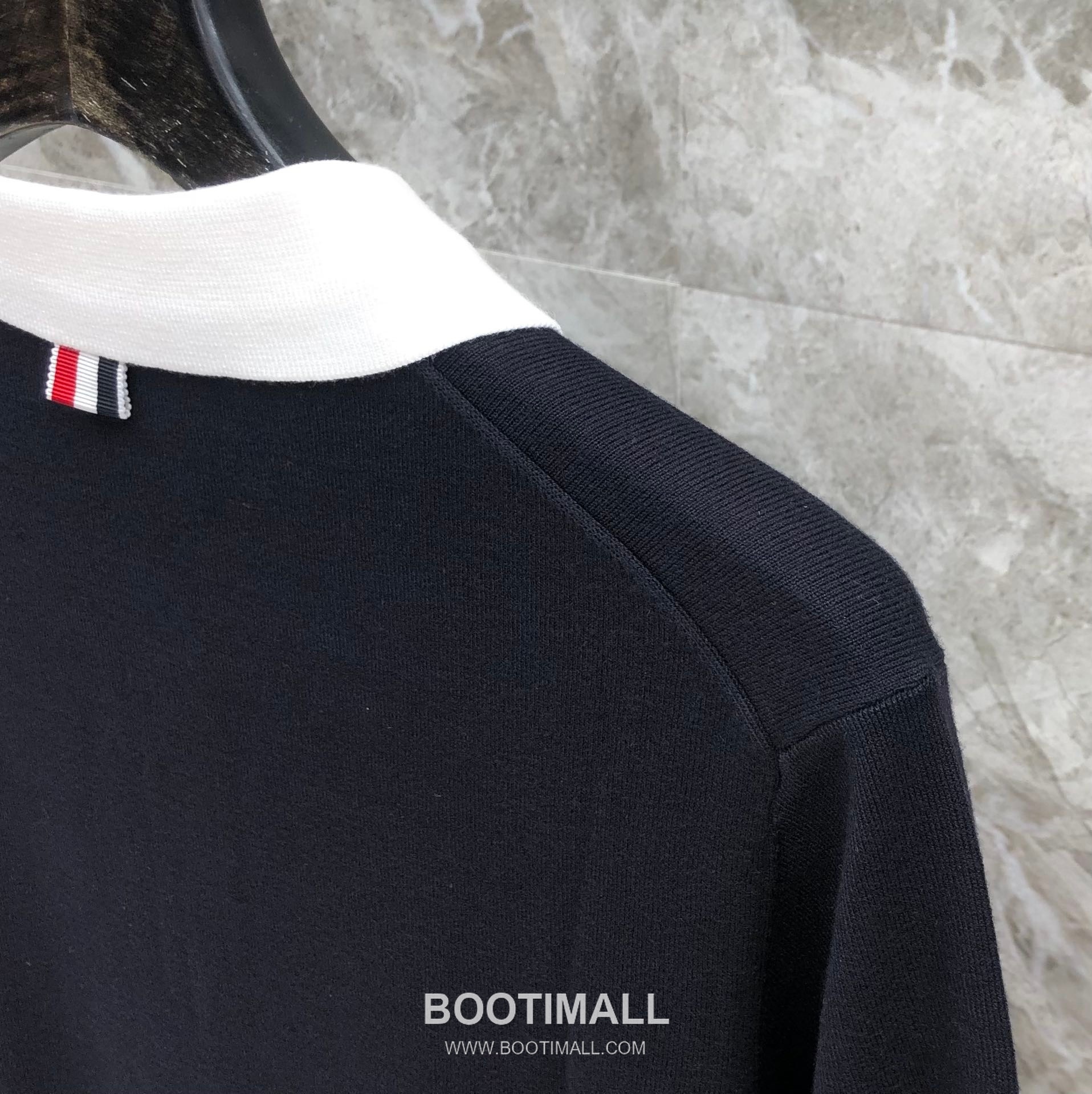 Thom Browne Contrast Collar Knit Polo Knitted Cotton Blend Gray Polo Shirt 톰브라운 배색 카라 니트 폴로 코튼 블렌드 니트 그레이 폴로 셔츠 69cm 12