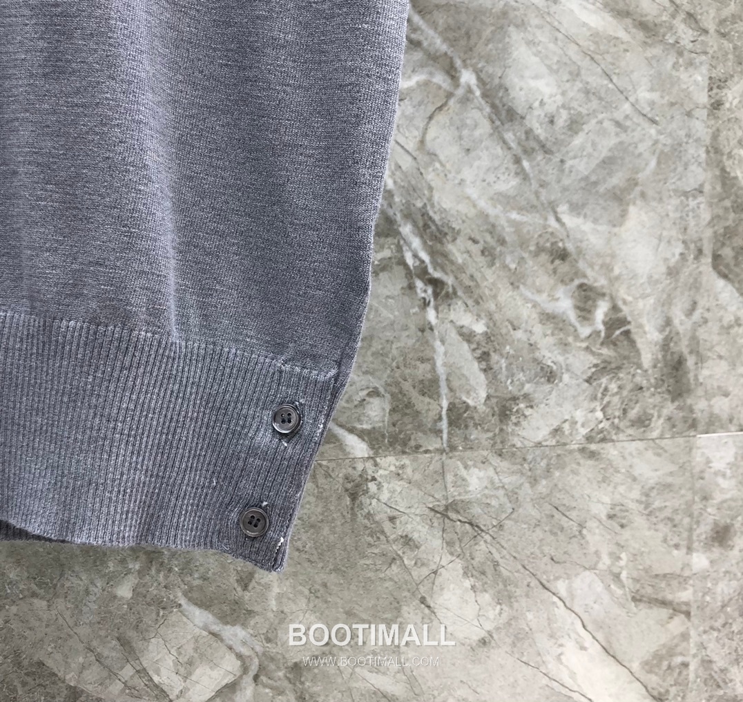 Thom Browne Contrast Collar Knit Polo Knitted Cotton Blend Gray Polo Shirt 톰브라운 배색 카라 니트 폴로 코튼 블렌드 니트 그레이 폴로 셔츠 69cm 7