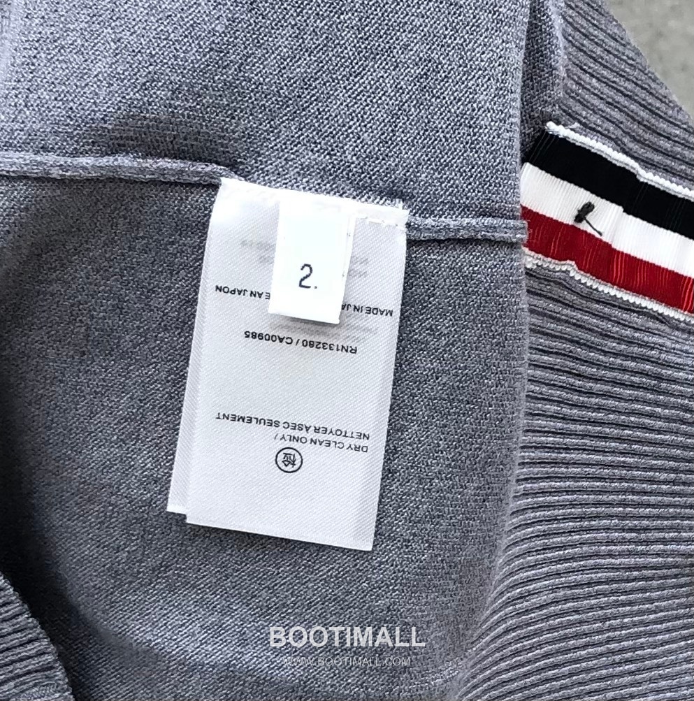 Thom Browne Contrast Collar Knit Polo Knitted Cotton Blend Gray Polo Shirt 톰브라운 배색 카라 니트 폴로 코튼 블렌드 니트 그레이 폴로 셔츠 69cm 8