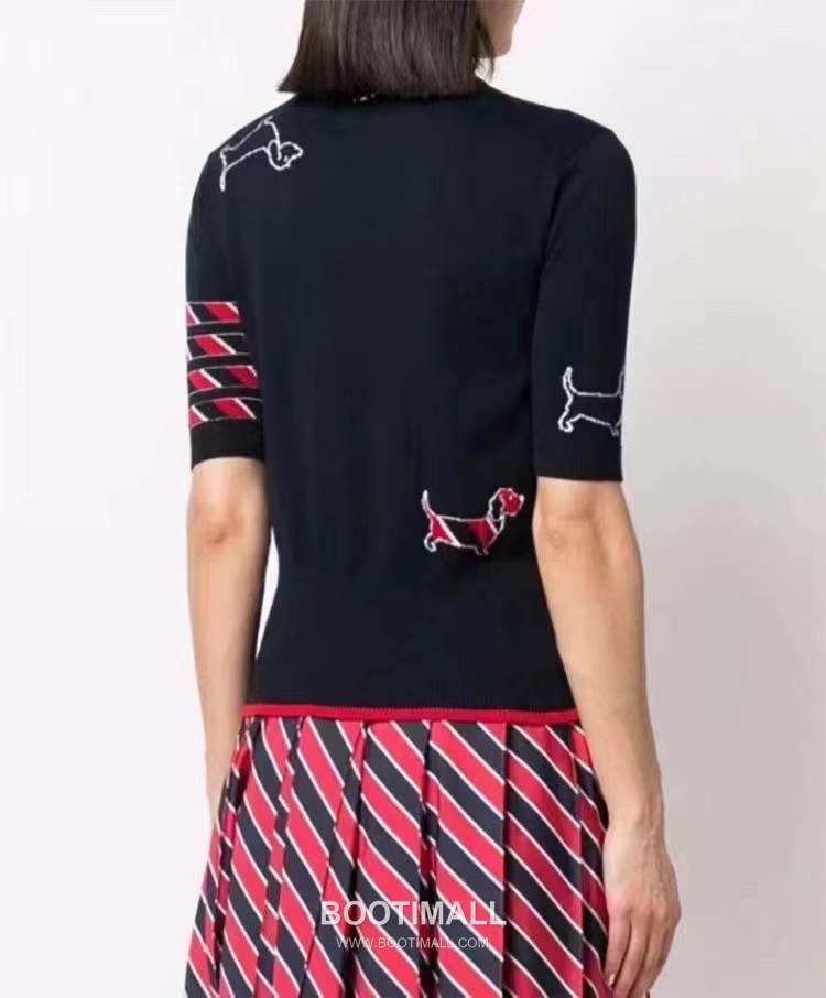 Thom Browne Dachshund Intarsia Crew Knit Tee Knitted Fabric Grey T-Shirt 톰브라운 닥스훈트 인타르시아 크루 니트 티 니트 원단 그레이 티셔츠 60cm -3 2